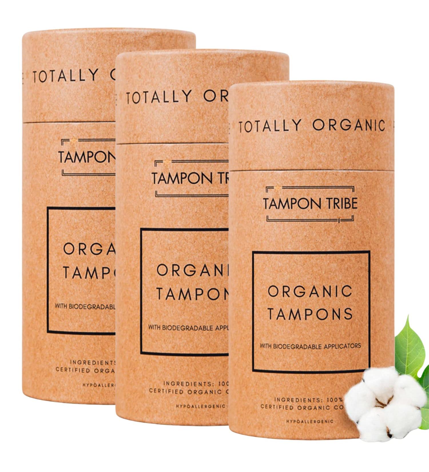 Tampon Tribe Organic Cotton Super Tampons 14 Count - Non-Toxic, Unscented, Chemical-Free - Pack of 3 - Buy Online on GoSupps.com