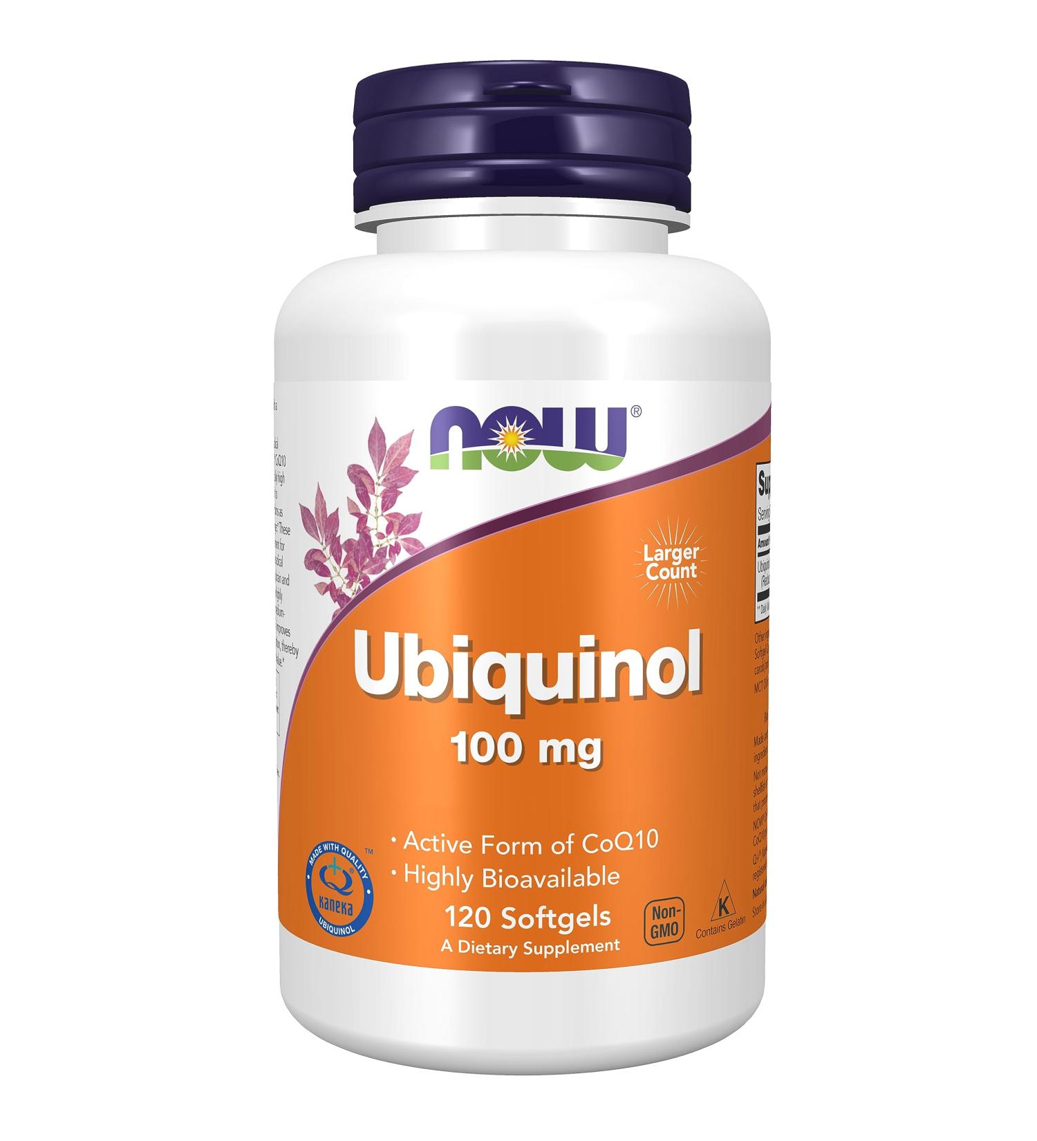 Now Foods Ubiquinol 100mg 120 Softgels - Lab-Tested Coenzyme Q10 | Gluten Free | Soy Free | Non-GMO - Buy Online on GoSupps.com