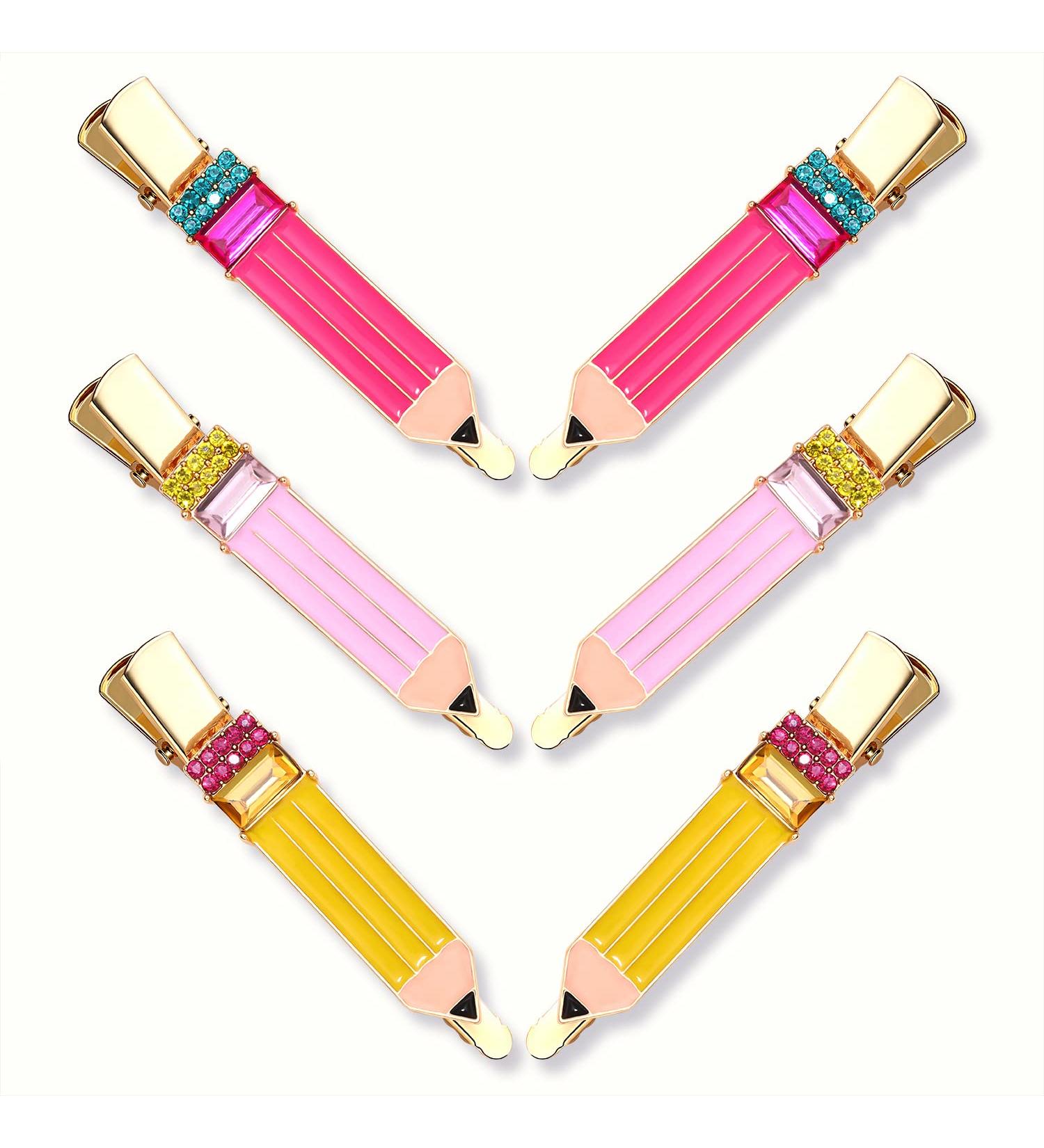 HZEYN Funny Pencil Hair Clips - 6 Pack Teacher Appreciation Gifts | Back to School Hair Accessories for Teachers & Students - Buy Online on GoSupps.com