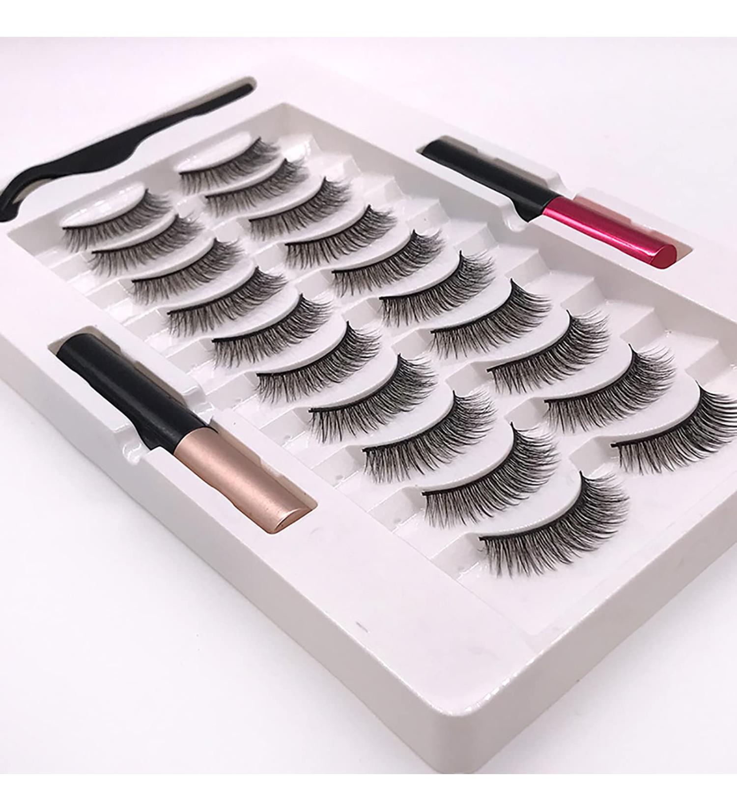 10 Pairs Magnetic Eyelashes Kit - Reusable Fake Lashes No Glue Waterproof Liner - Shop Internationally - Buy Online on GoSupps.com