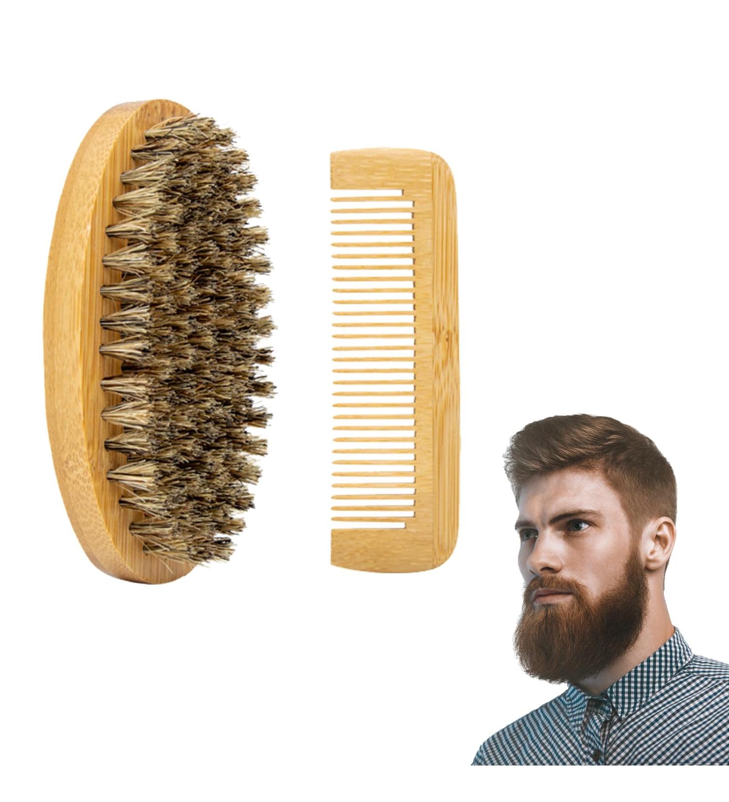 Premium Wild Boar Bristle Beard Brush for Men | Perfect for Grooming and Styling - Buy Online on GoSupps.com