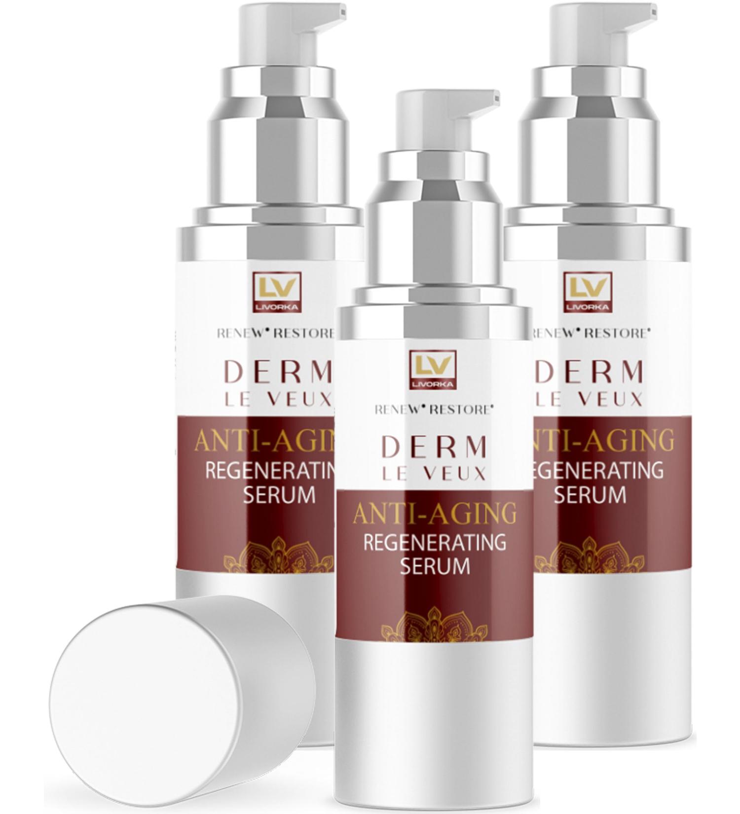 (3 Pack) Derm Le Veux Derm La Veux Derm Le Veu Derm Leveux Serum Derma Le Veux Serum Derm Le Veux Face Cream Veur Veus Dermlevue Serum Derm Le Veux Deluxe Serum Derma La Veux 3 Bottles - Buy Online on GoSupps.com