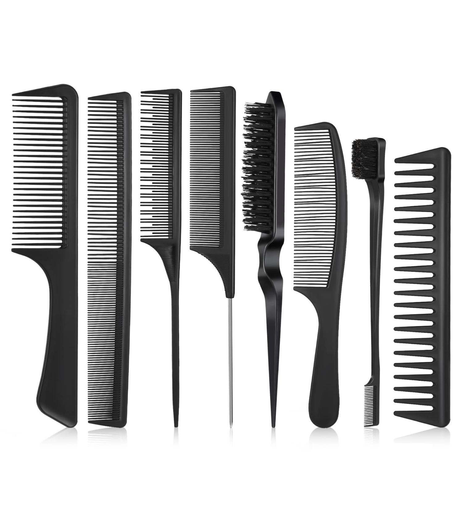 Tao Pipe 8-Piece Toupier Brush & Hair Crest Comb Set | Double Edge Brushes & Rat Tail Comb for Women Babies & Children | Professional Hair Care Tools - Buy Online on GoSupps.com