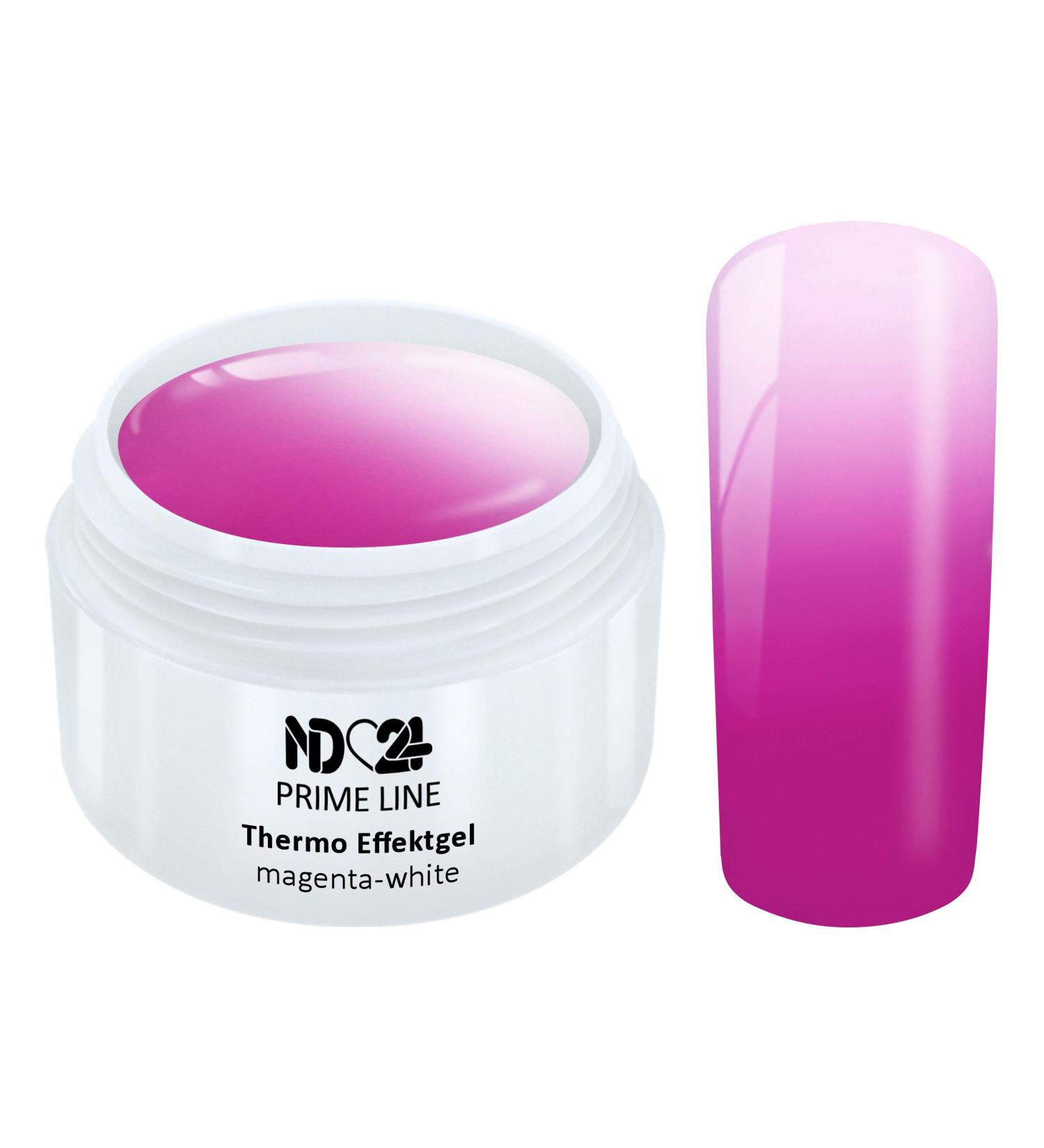 Prime Line - Thermo Color Uv Led Gel Magenta-White Design White - Made in Germany - 5ml