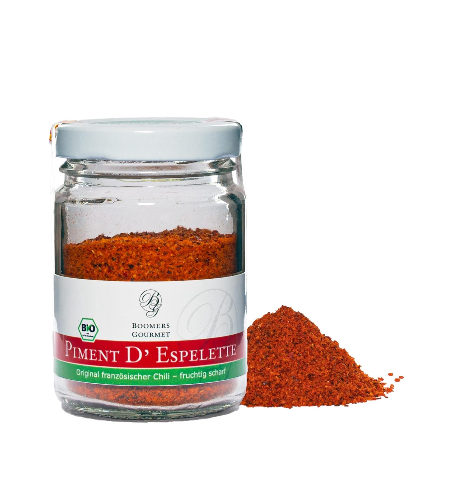 Boomers Gourmet Organic Piment d'Espelette AOP - Authentic Chili Powder 40g | Ideal for Gourmet Cooking - International Shipping Available - Buy Online on GoSupps.com
