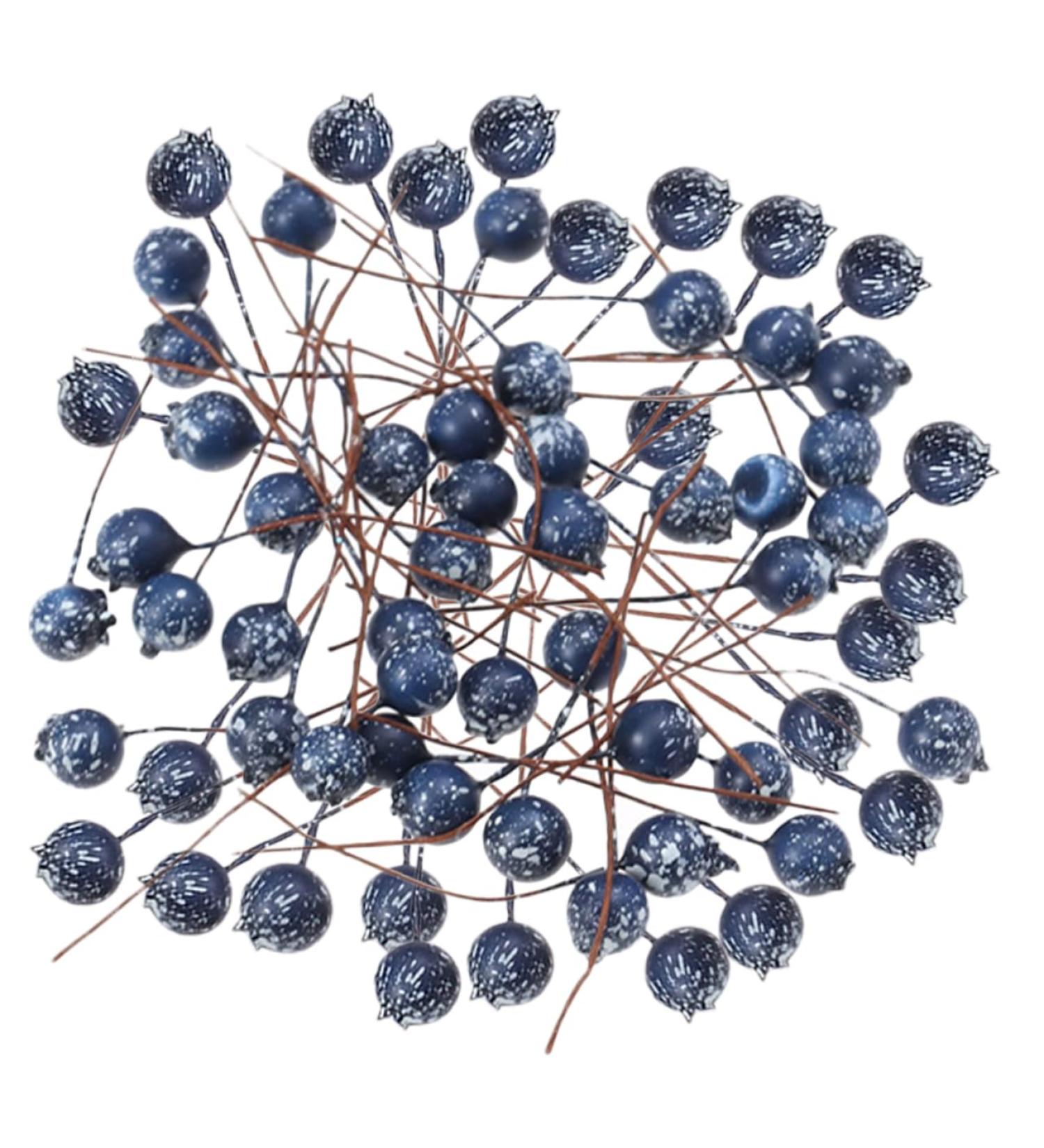 HOMSFOU 100pcs Simulation Blueberry Decoration Artificial Plants Flowers Artificial Berry Stem Embellishments for Crafting Fake Berry with Stem Fake Berry Twig Foam Christmas Small Fruit - Buy Online on GoSupps.com