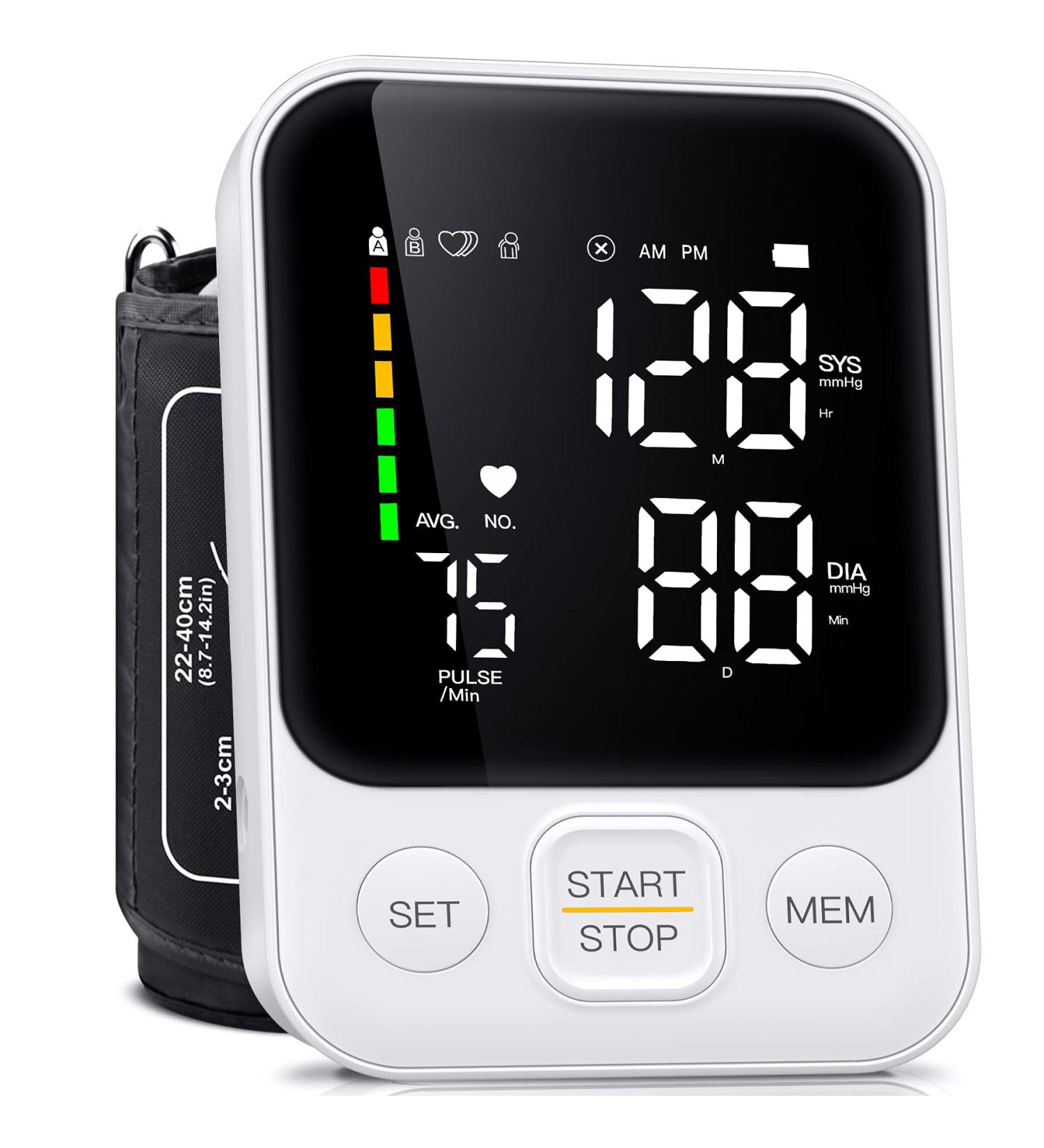 Buy Blood Pressure Monitor - Upper Arm BP Machine for Home Use | Adjustable Cuff 2x120 Memory Large Display LED Light | Fast International Shipping - Buy Online on GoSupps.com