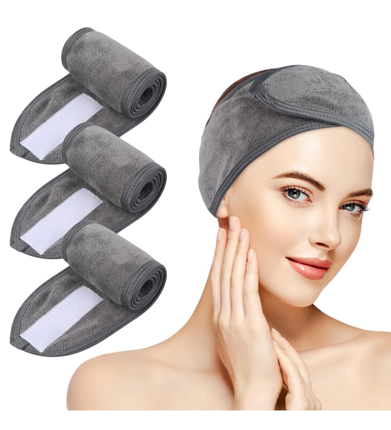 KinHwa Adjustable Spa Facial Headband 3 Pack Gray - Ideal for Makeup, Face Washing, Shower, Yoga & Sports - Buy Online on GoSupps.com