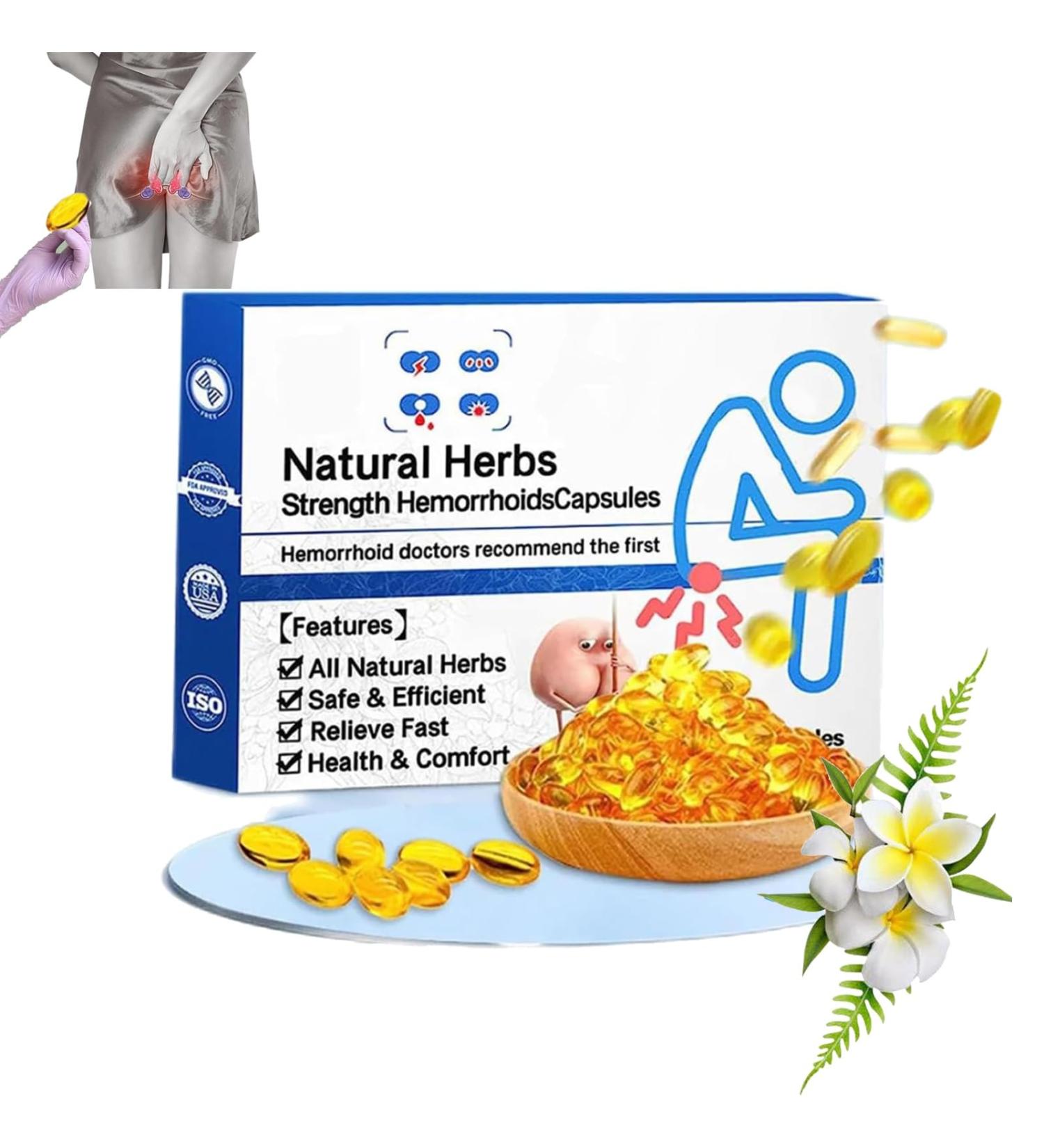 Heca Natural Herbal Hemorrhoid Capsules - Effective Relief and Treatment for Hemorrhoids - Buy Online on GoSupps.com