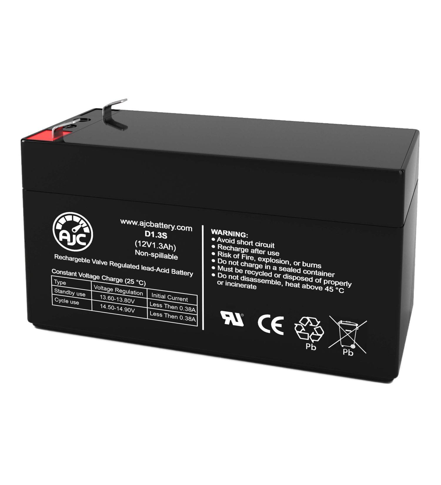 Buy AJC Battery Compatible with Duracell DURA12-1.3F - 12V 1.3Ah Sealed Lead Acid Battery | Fast International Shipping - Buy Online on GoSupps.com