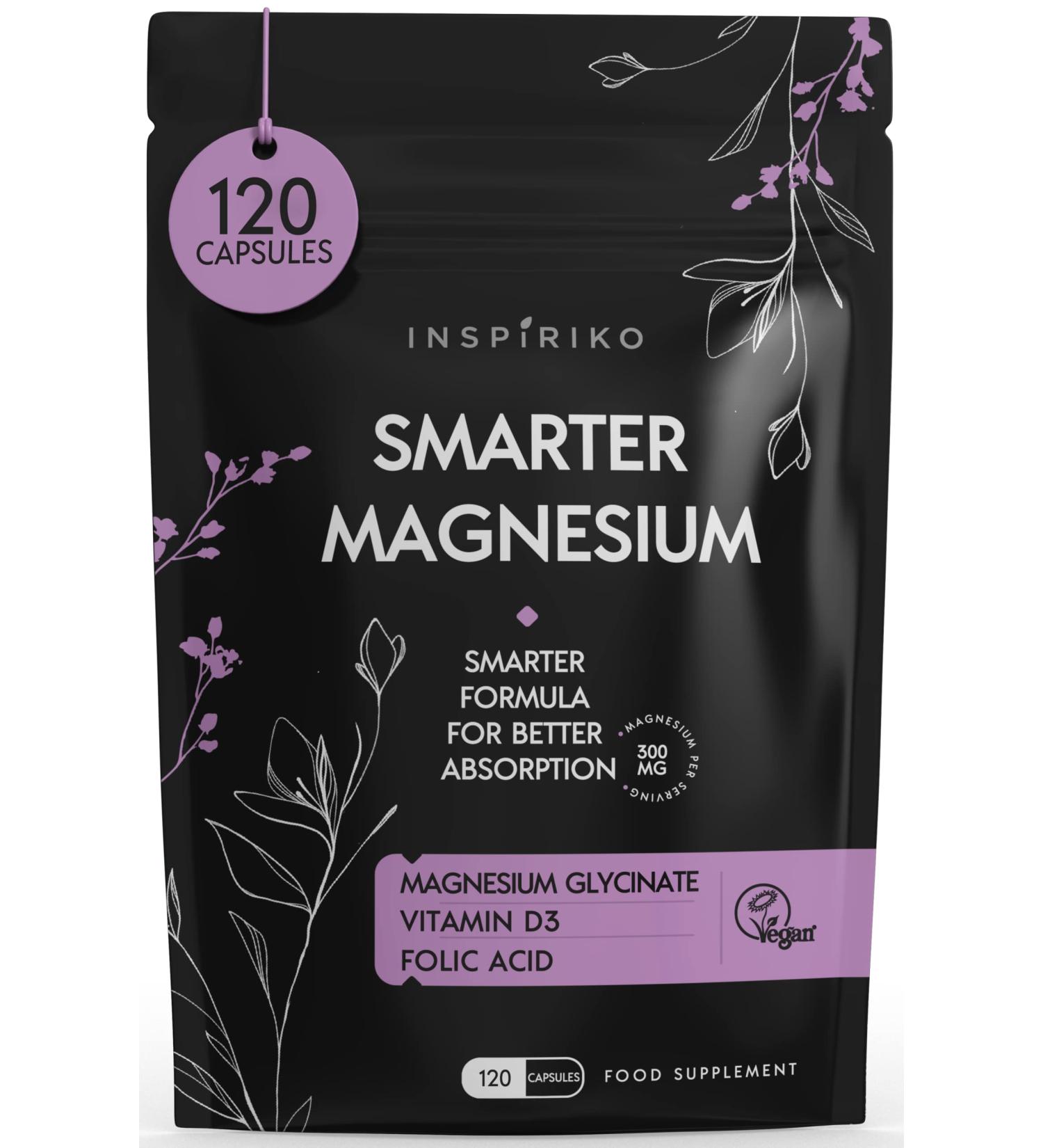 Women's Magnesium Glycinate Supplement - Bone, Muscle & Sleep Support with Zinc, B6, D3 & Folate - 120 Capsules - Made in UK - Buy Online on GoSupps.com