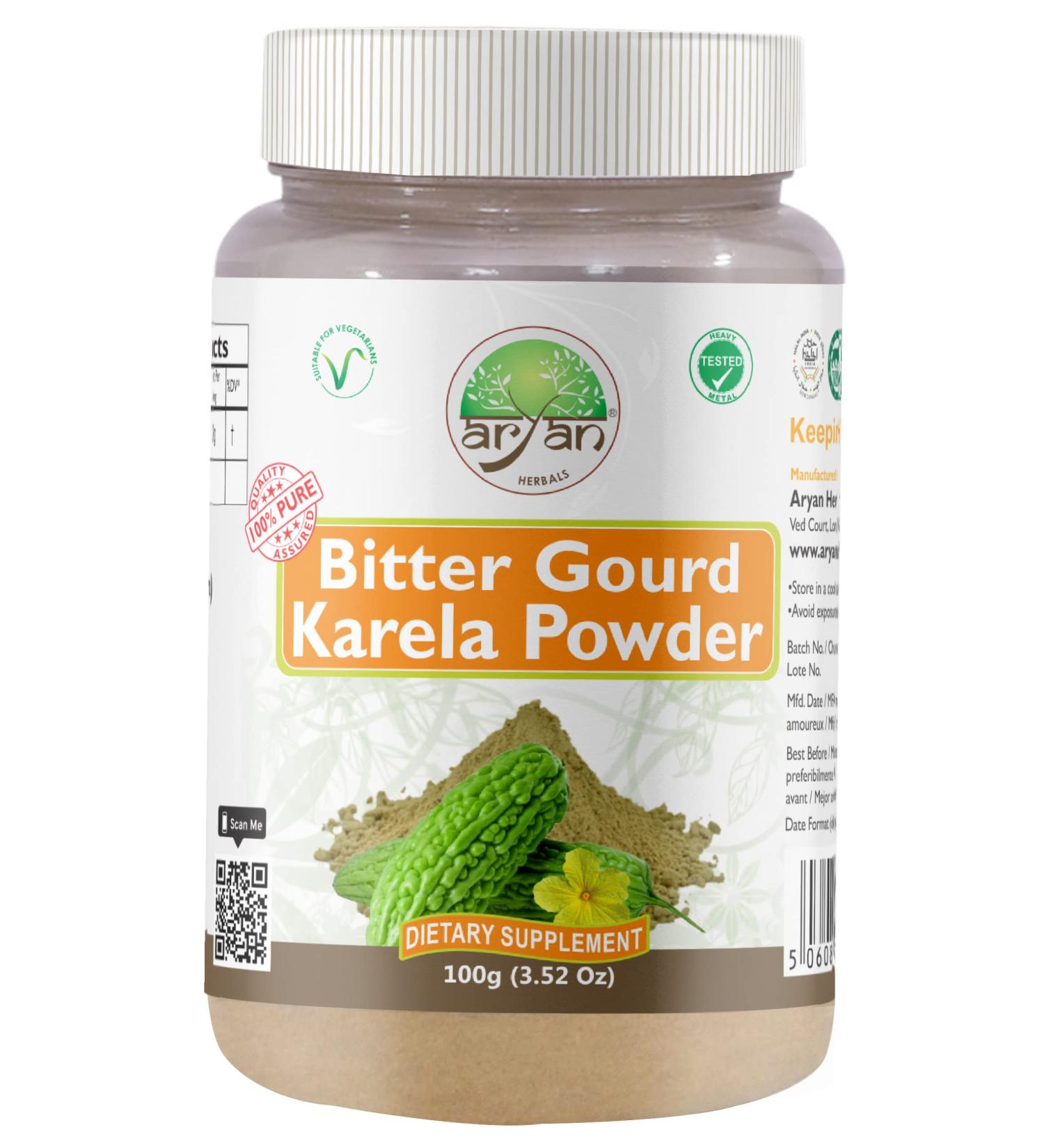 ARYAN HERBALS Karela (Bitter Gourd) Powder 100gm - Pure and Natural - Buy Online on GoSupps.com