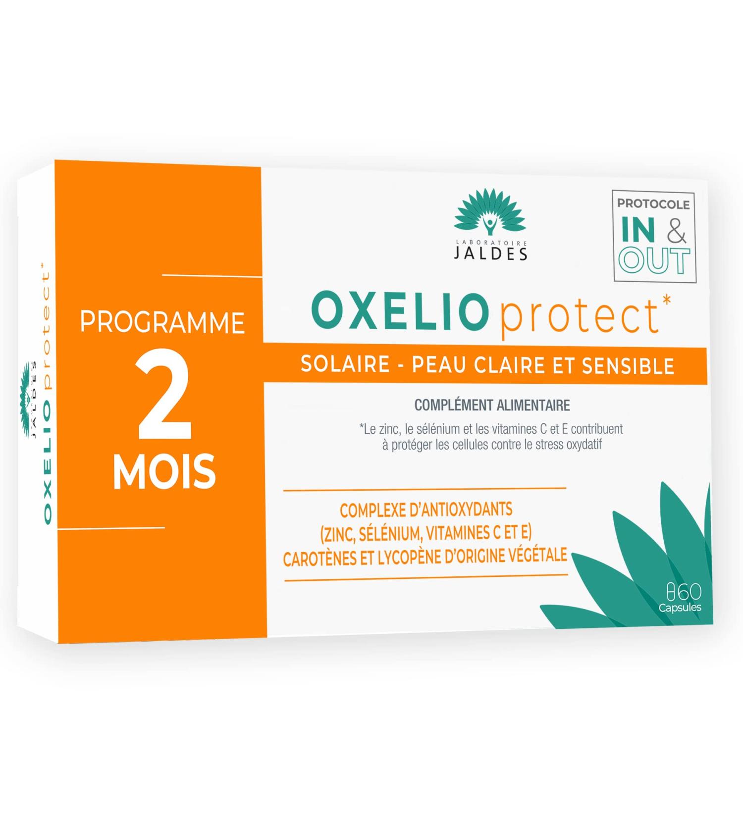 OXELIO PROTECT 60 Capsules | Sun | Light Sensitive Reactive Skin | Prepare for Sun Exposure and Enhance Summer | Natural Carotenoids Vitamins and Minerals | JALDES LABORATORY - Buy Online on GoSupps.com