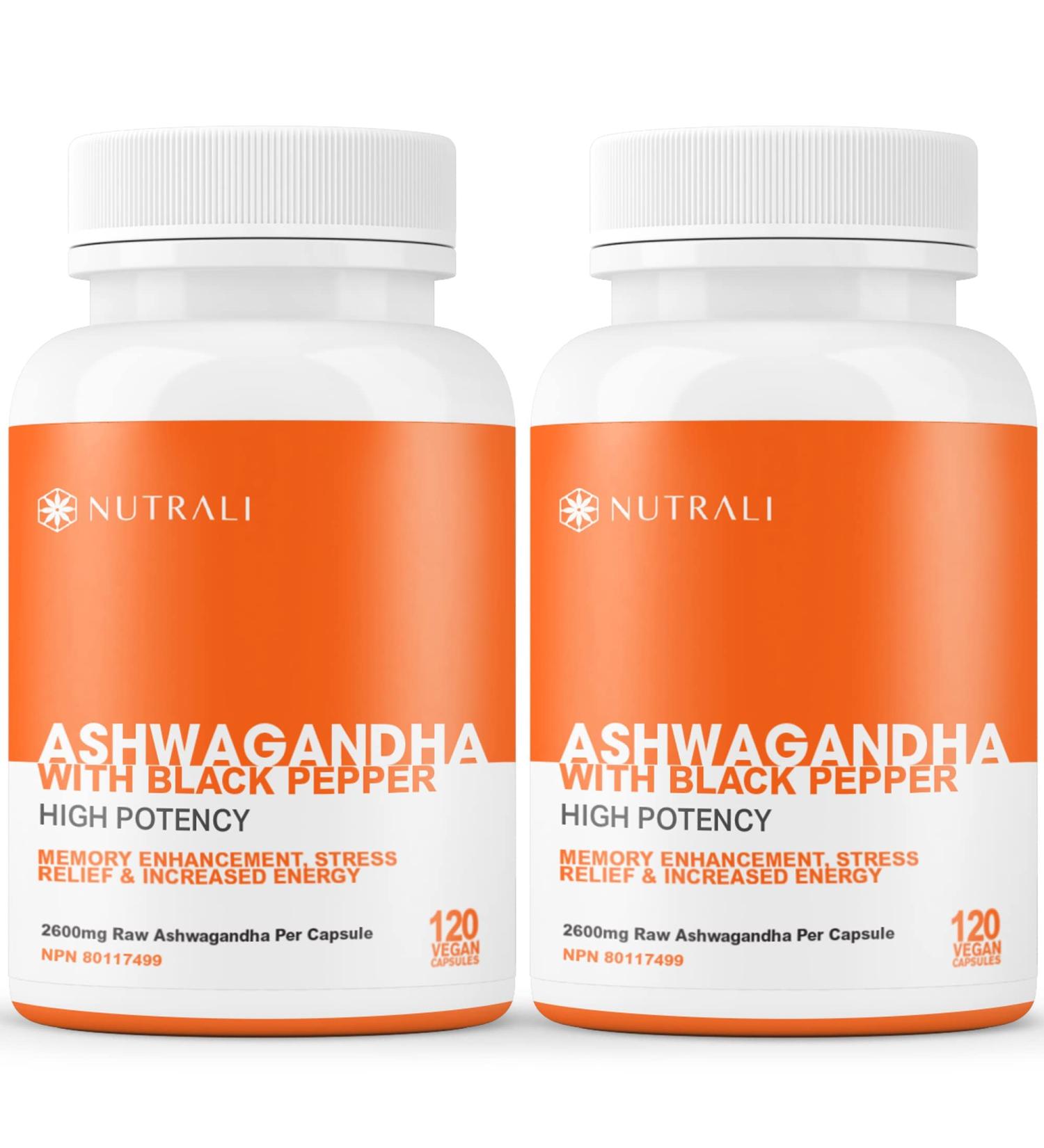 New Ashwagandha Powder with Black Pepper Extract - Highest Potency 2600mg per serving (2 capsules) 240 Vegan Capsules Improved Memory Increased Energy and Decreased Stress Supplement. Powerful Ancient Ayurveda Adaptogen. (2 Pack) 120 count (Pack of 2) - Buy Online on GoSupps.com