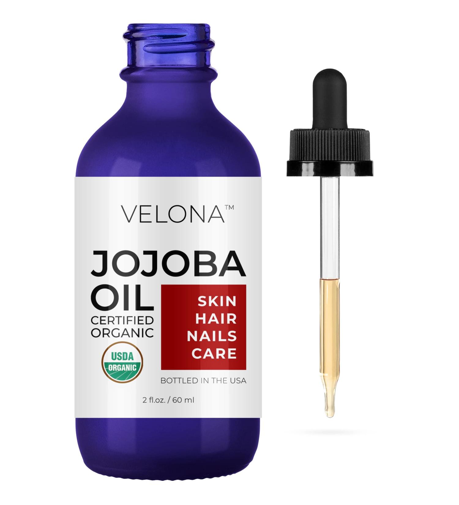 Organic Jojoba Oil USDA Certified - 2 oz | 100% Pure & Natural Carrier Oil for Face, Hair & Body | Cold Pressed, Hexane-Free, Moisturizing | Ideal for Skin Care, Stretch Marks & Cuticles - Buy Online on GoSupps.com