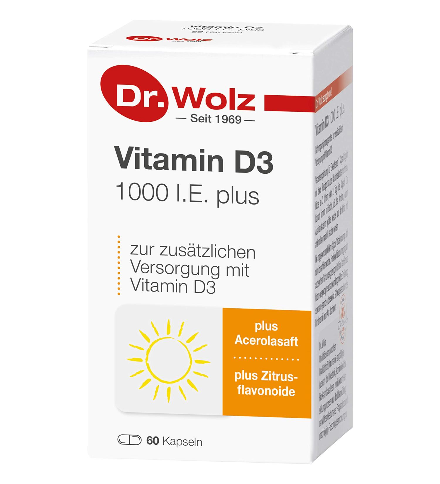 Vitamin D3 1000 IU plus from Dr. Wolz 60 capsules