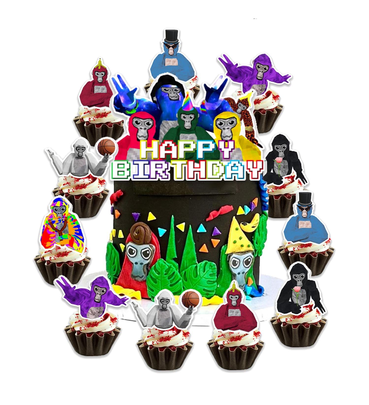 25Pack Gorilla Tag Cake Toppers Cupcake Toppers Gorilla Tag Birthday Party Decoration Cake Decorations - Buy Online on GoSupps.com