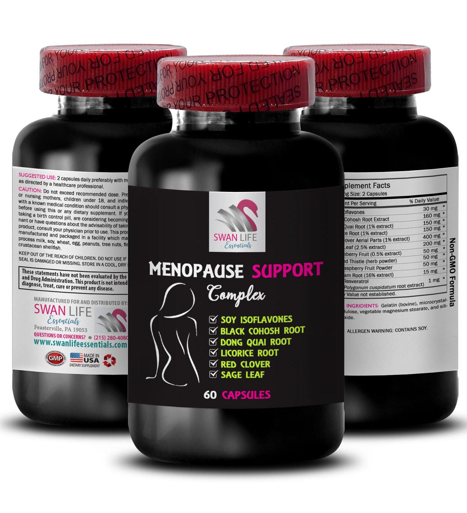 MENOPAUSE SUPPLEMENTS FOR WOMEN - menopause relief chasteberry fruit hot flashes menopause relief red raspberry licorice root wild yam root menopause herbs night sweats 1Bot - Buy Online on GoSupps.com