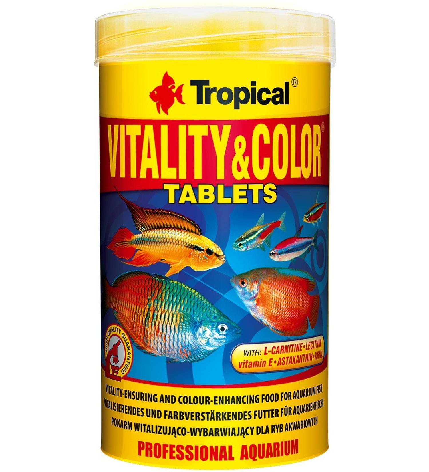 Tropical Vitality&Color Tablets A 250ml / 150g - Vitality and Color Enhancing Food for Aquarium Fish