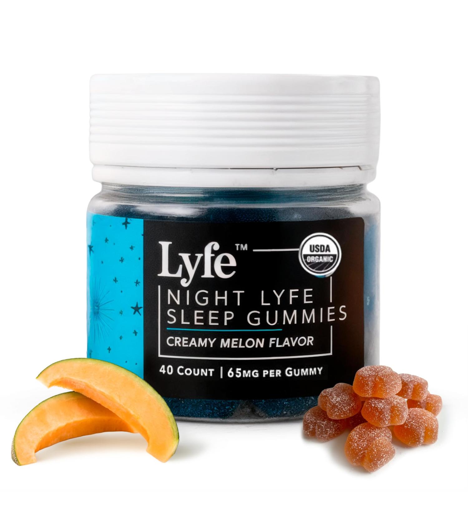LYFE Functional Mushroom Gummies Creamy Melon Flavor (40 Count) Reishi Chamomile and Muscimol for Deep Sleep & Relaxation Plant-Based Gummies for Calm Restful Nights & Wellness - Buy Online on GoSupps.com