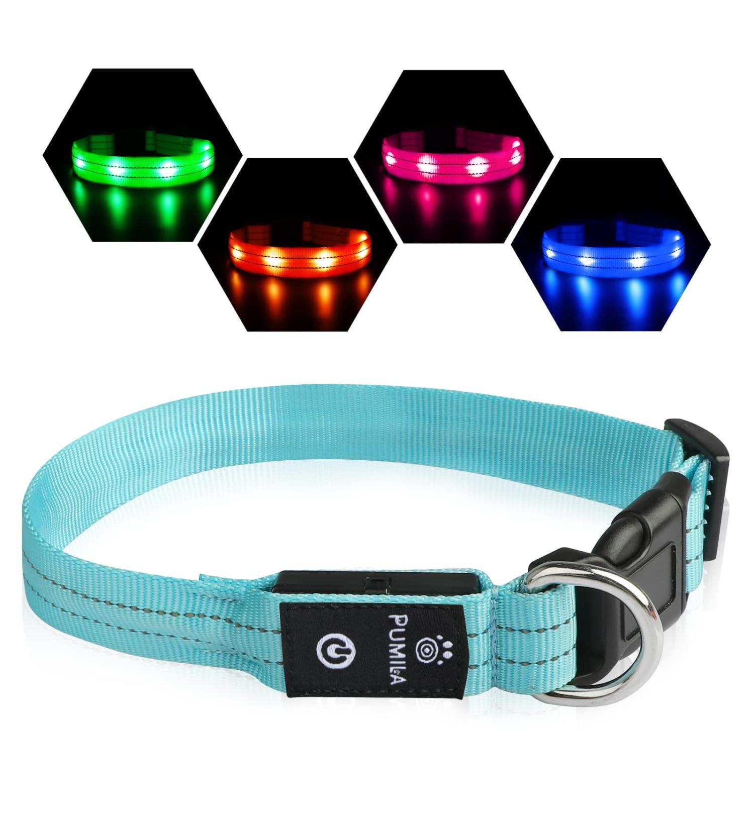 Buy PCEOTLLAR Adjustable Lumplan LED Dog Collar - Reflective & Flashing for Large Medium Small Dogs - Blue (M: 38-50cm) - Buy Online on GoSupps.com