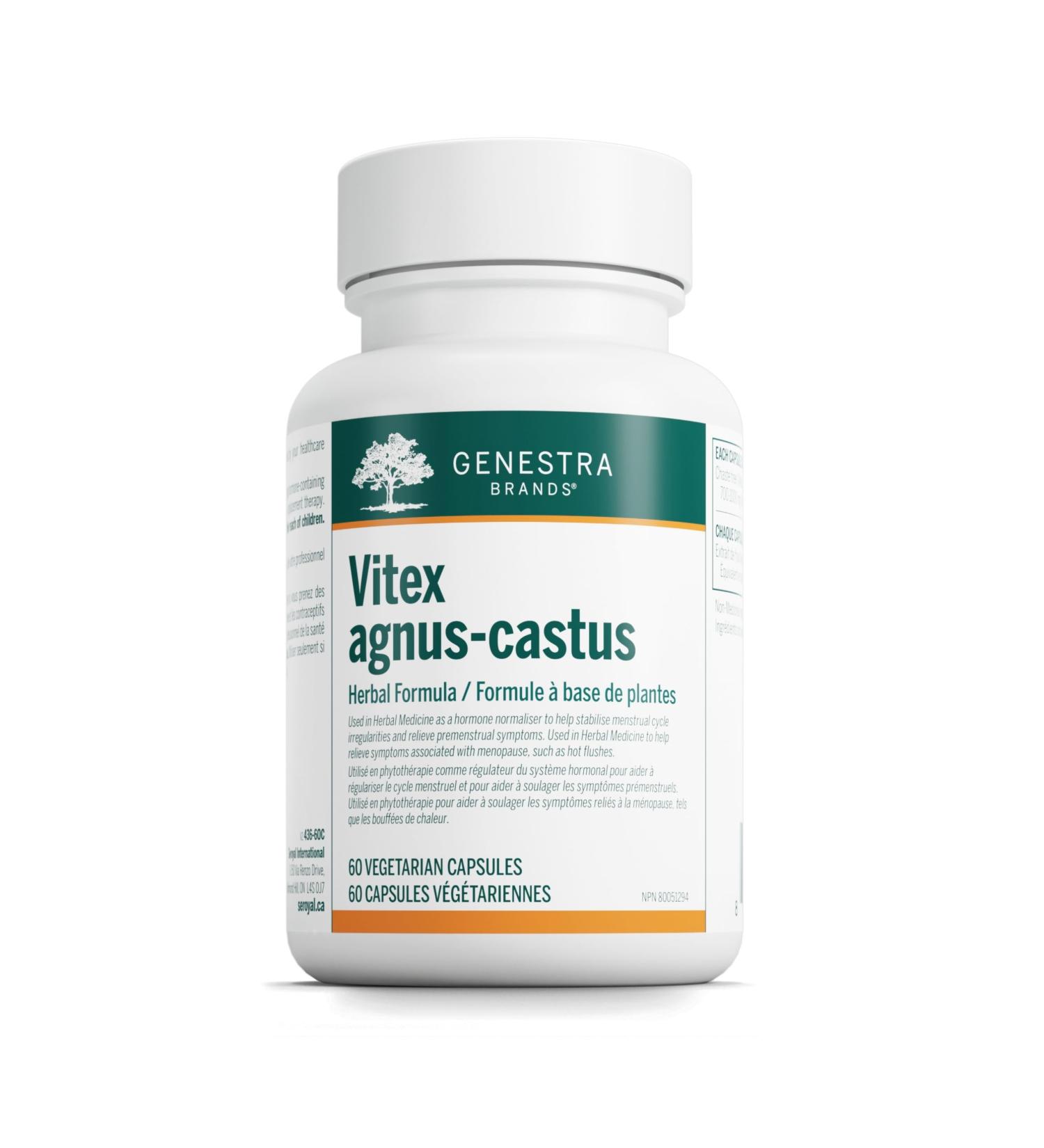 Genestra Brands - Vitex Agnus-Castus - Herbal Formula to Help Relieve Premenstrual Symptoms - 60 Vegetable Capsules - Buy Online on GoSupps.com