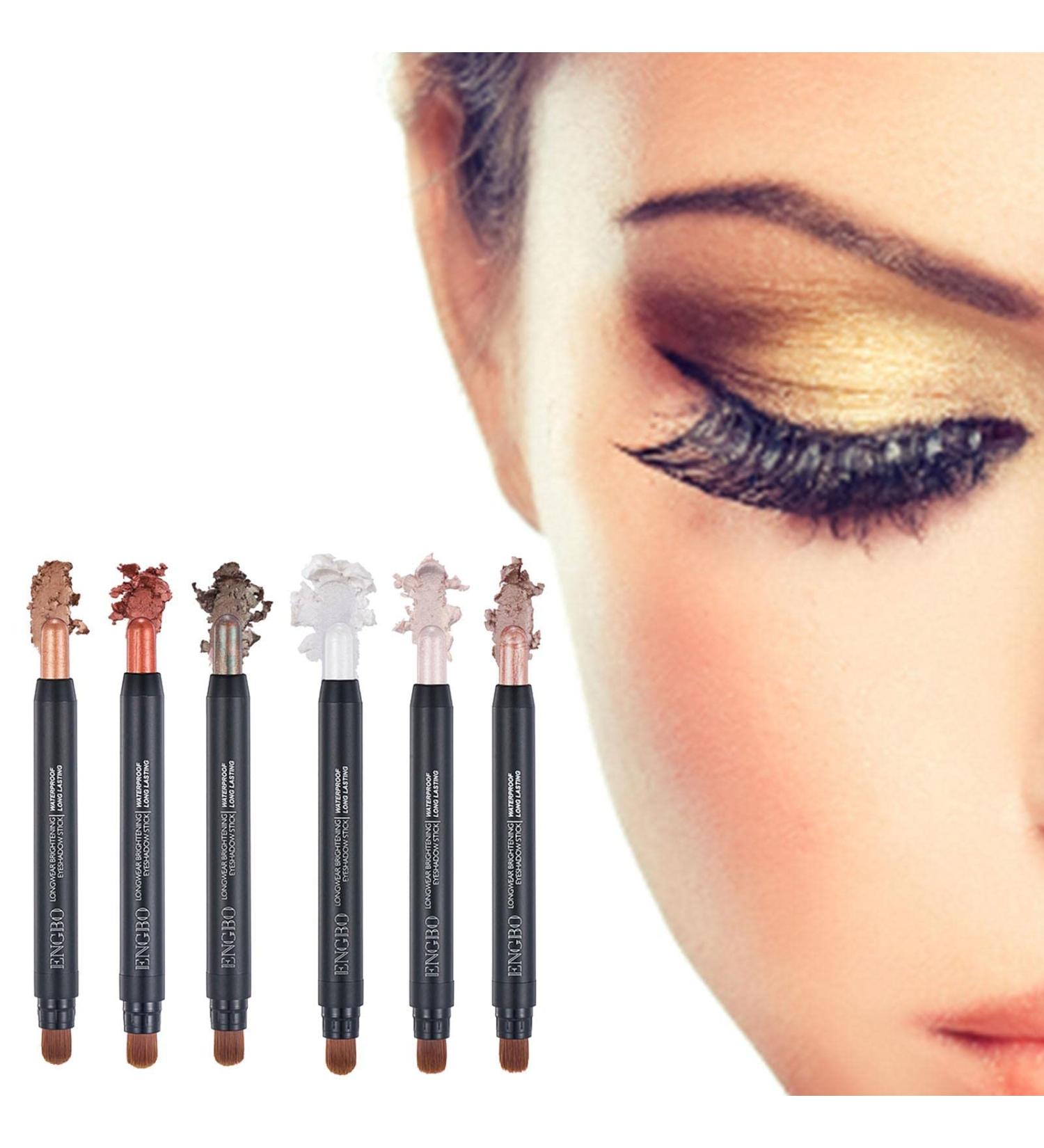 6 Colors Eyeshadow Stick Set 6 Colors Shimmer Glitter Pearl Eye-Shadow Stick Eyeshadow Crayon Shimmer Waterproof and Long-Lasting Eye Shadow Cream Stick for Smoky Eye Brightener Makeup - Buy Online on GoSupps.com