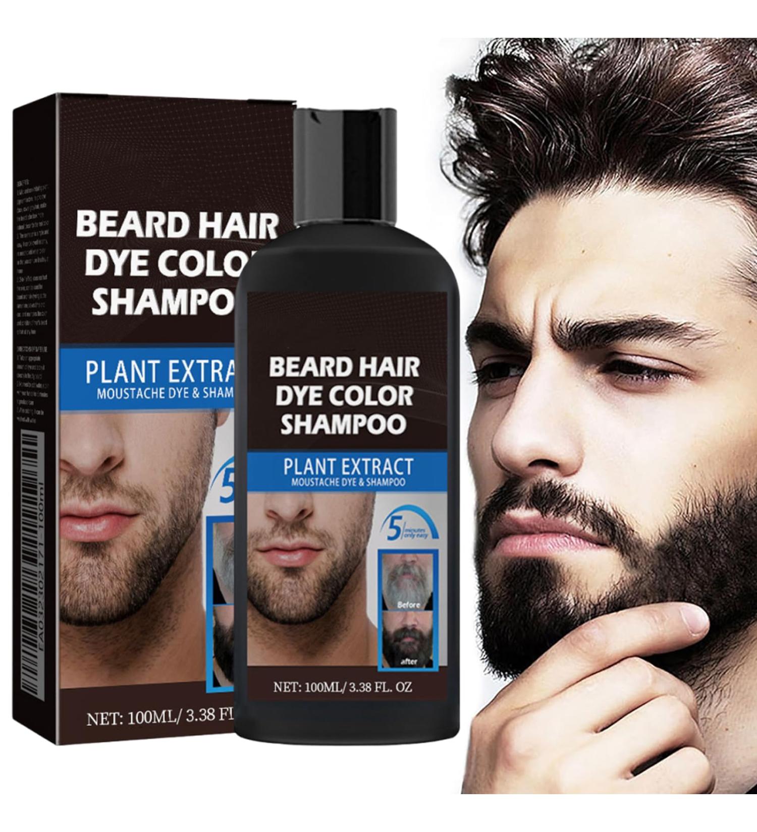 Nbzsmlkn Beard Hair Dye Color Shampoo Beard Color for Men Beard Dye for Men Black Root Touch Up Beard & Mustache Coloring Natural Looking Gray Coverage Hair & Beard Dye Shampoo 1Pc - Buy Online on GoSupps.com