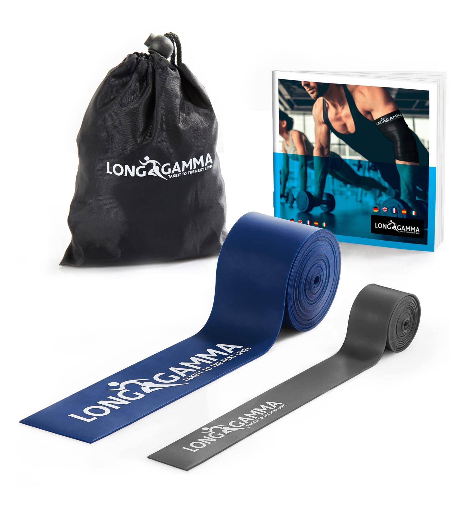 Long Gamma Flossing Bands - 2 Set | Latex Compression Muscle Tapes for Strength Training & Rehab | Improve Mobility & Accelerate Recovery - Blue - Buy Online on GoSupps.com