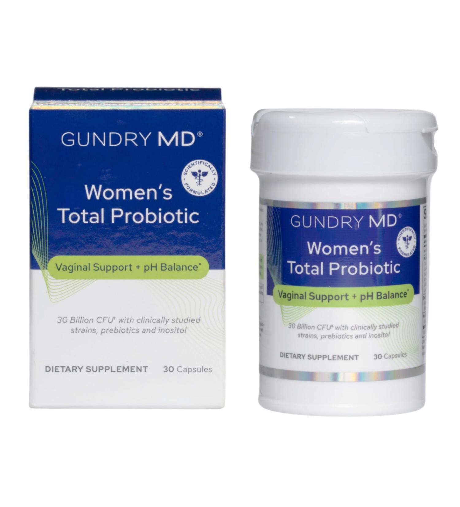 Gundry MD Women's Total Probiotic - Women's Probiotic for Vaginal Support & Digestive Health - 30 Capsules - Buy Online on GoSupps.com