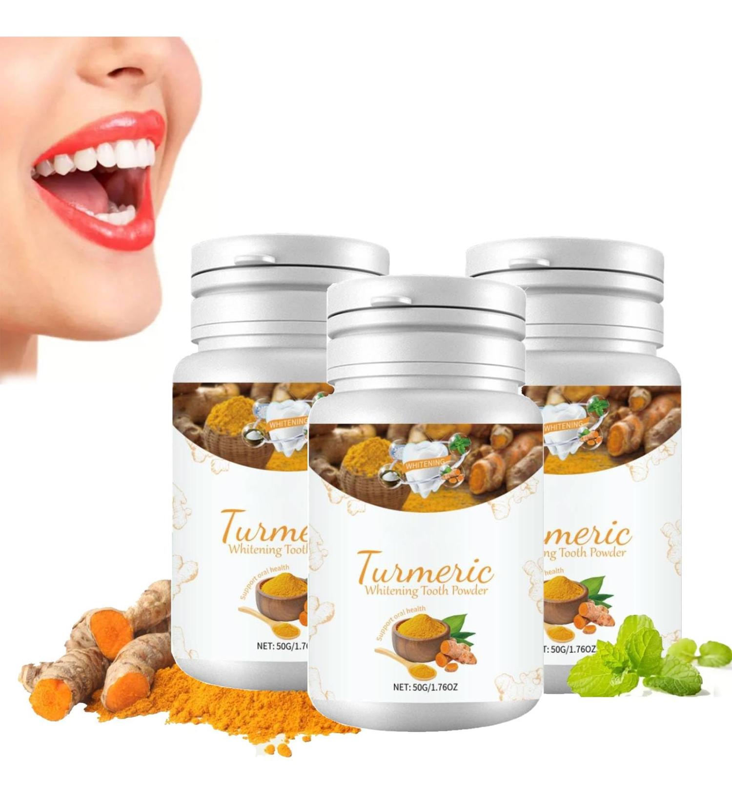 Turmeric Whitening Tooth Powder | Turmeric Whitening Tooth Powder | Teeth Whitening Powder For White Teeth | Safe Teeth Whitener - Cosmetic Teeth Cleaning (3) - Buy Online on GoSupps.com