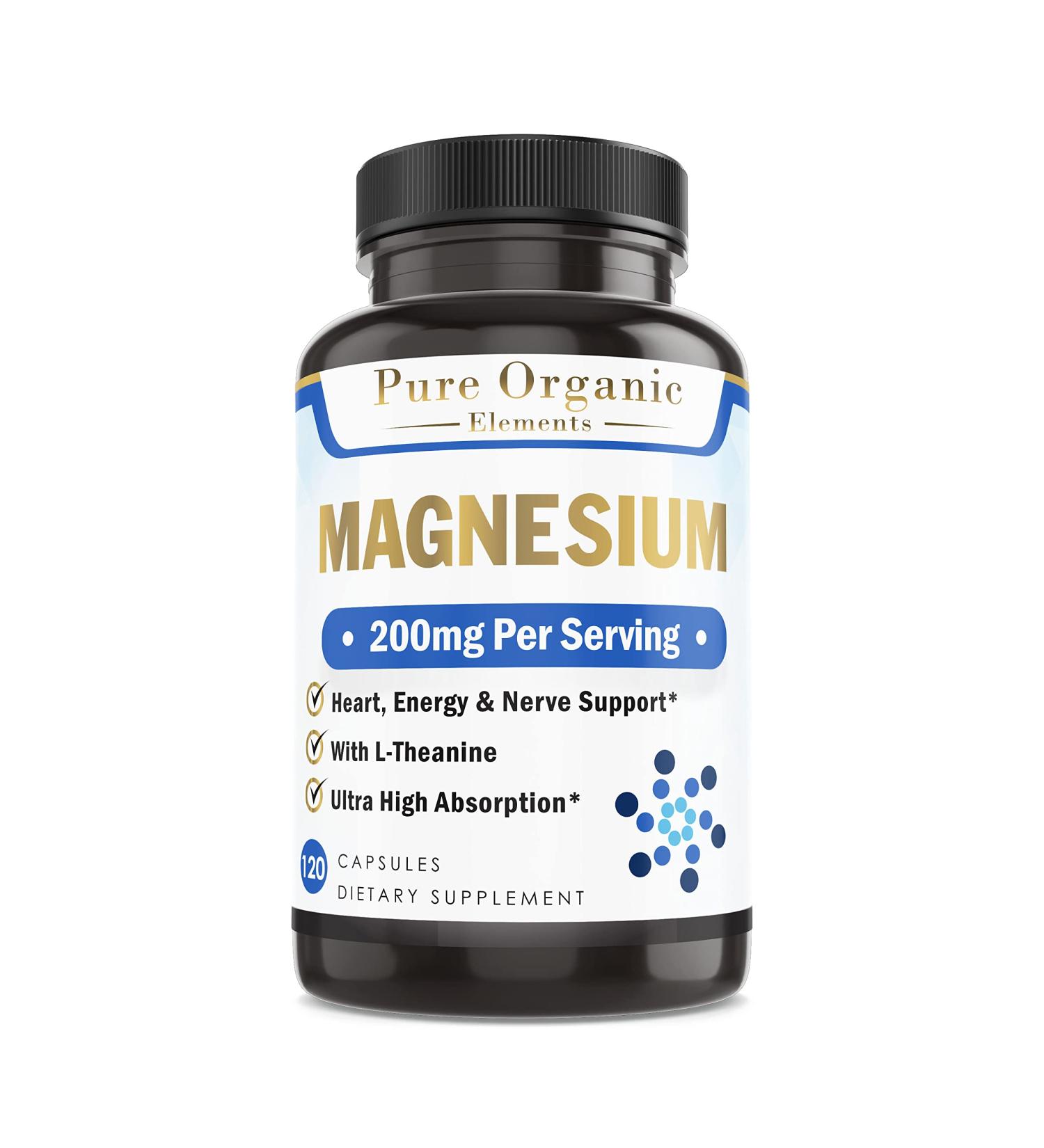 Organic Magnesium Glycinate with L-Theanine, Potassium & Black Pepper | Ultra High Absorption | 120ct - Buy Online on GoSupps.com