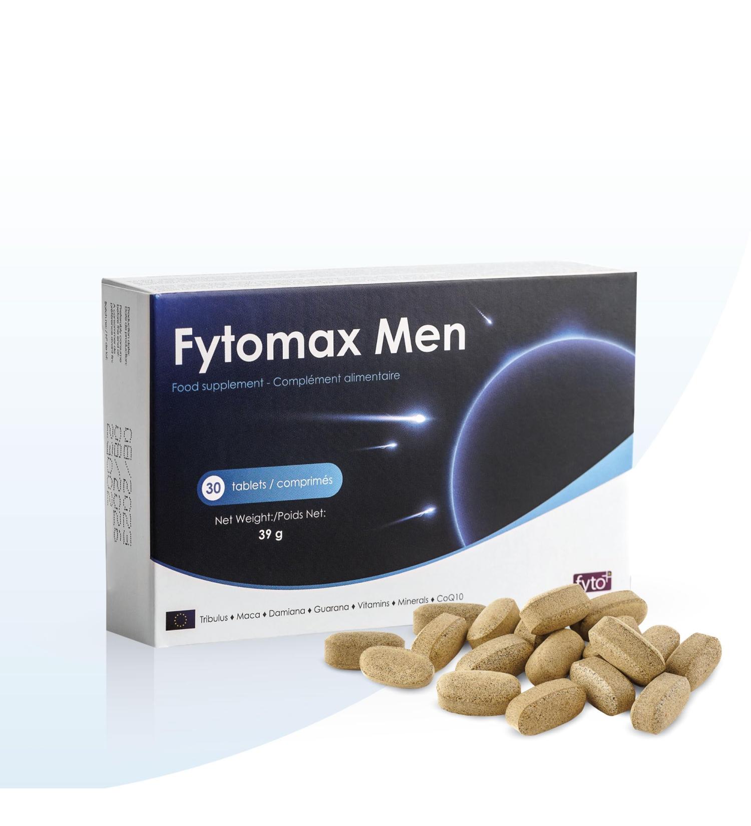 Fyto max Men Libido and Men's Reproduction Fertility Booster Food Supplement Vitamins Minerals Zinc Selenium Coenzyme Q10 Tribulus Maca Guarana - 30 Tablets - 1 Month - Buy Online on GoSupps.com