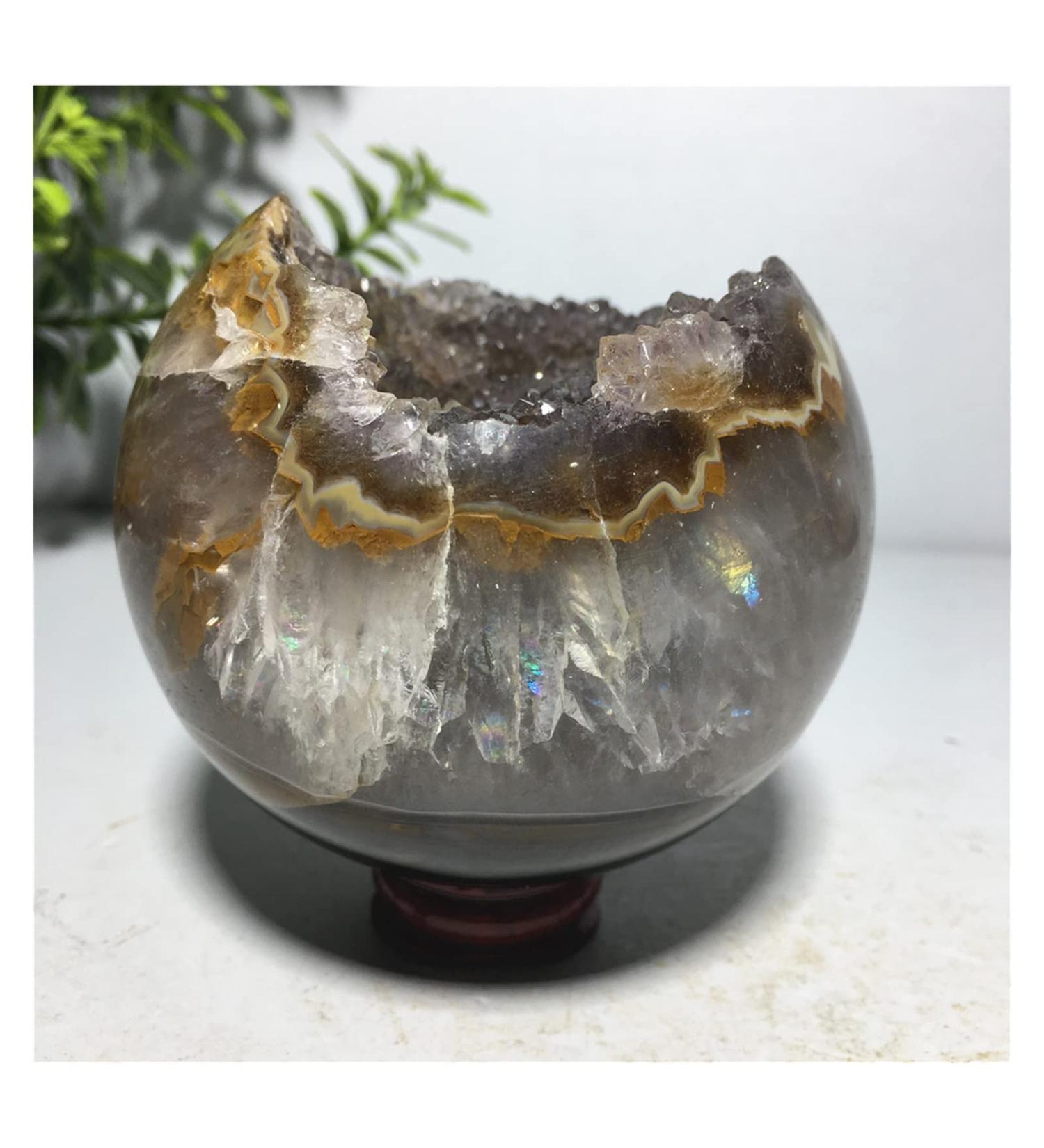 Gemstones and Crystals 650-750g Natural Stone and Crystal Agate Geode Quartz Sphere Home Furnishing Wedding Decoration Reiki Gift Natural Stone ERTEYIN - Buy Online on GoSupps.com