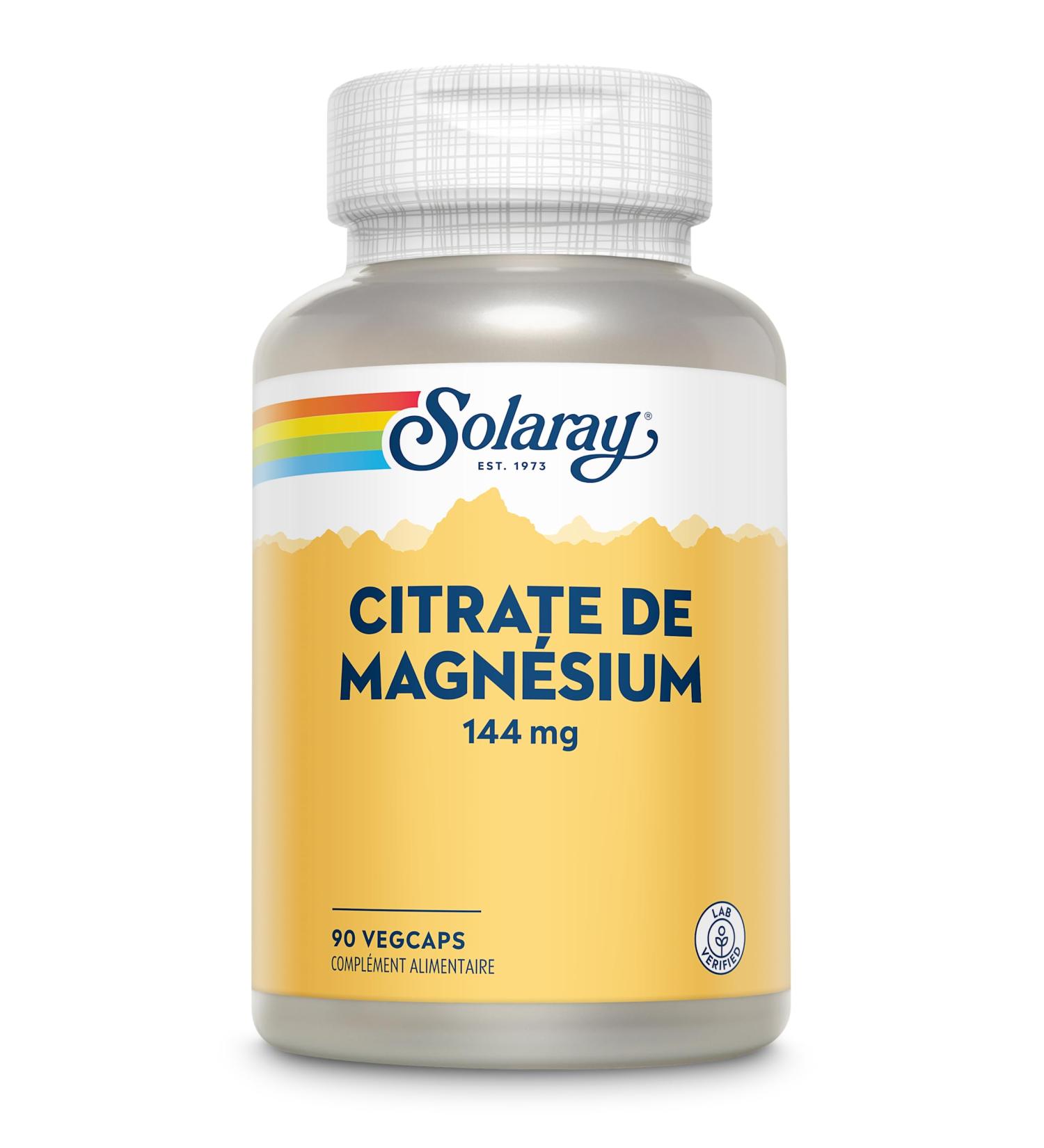 Solaray Magnesium Citrate 144mg | 90 VegCaps - Buy Online on GoSupps.com