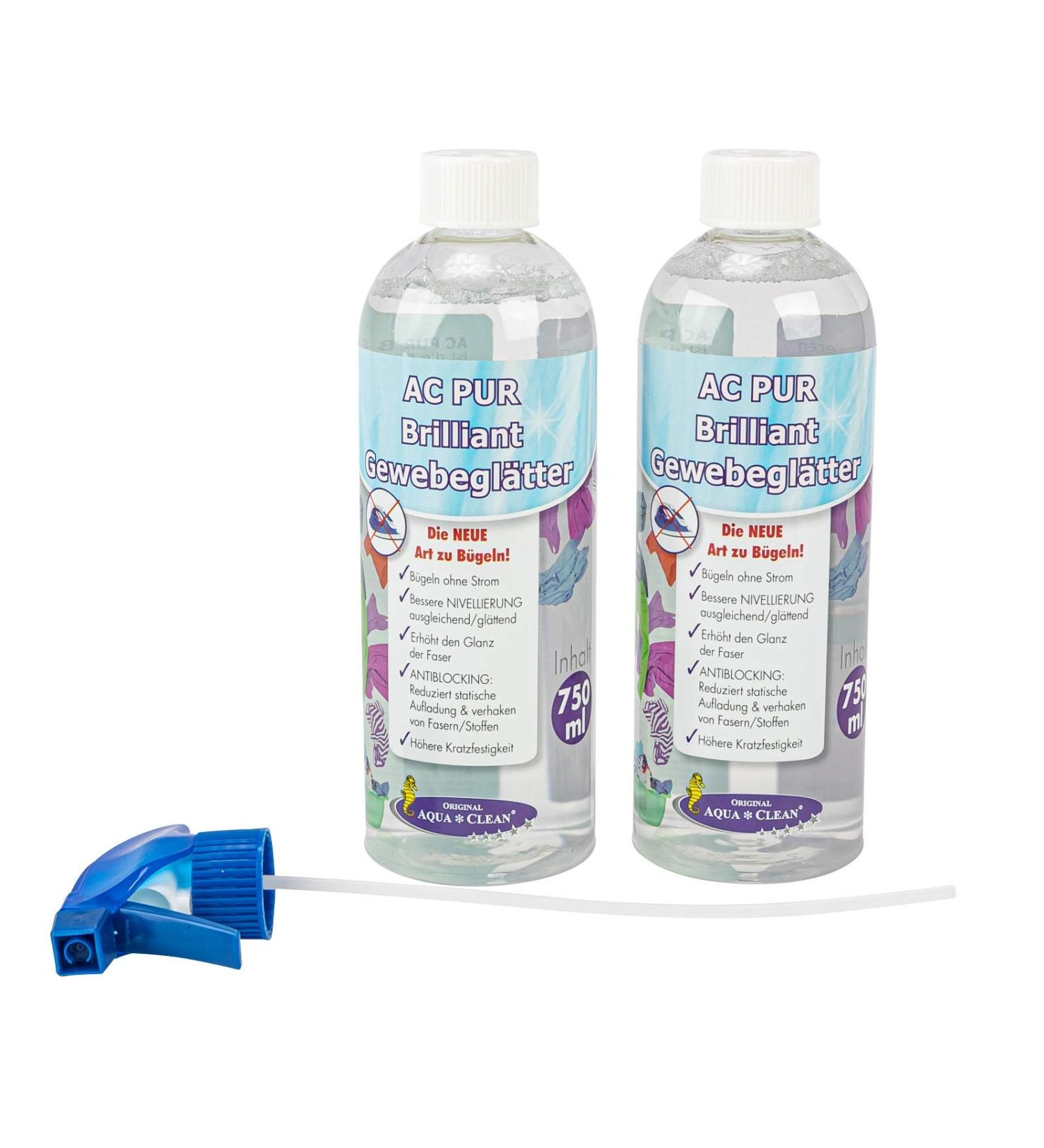 AQUA CLEAN PUR Brilliant fabric smoother for textiles 2x 750ml The new way to iron linen 750 ml (pack of 2)