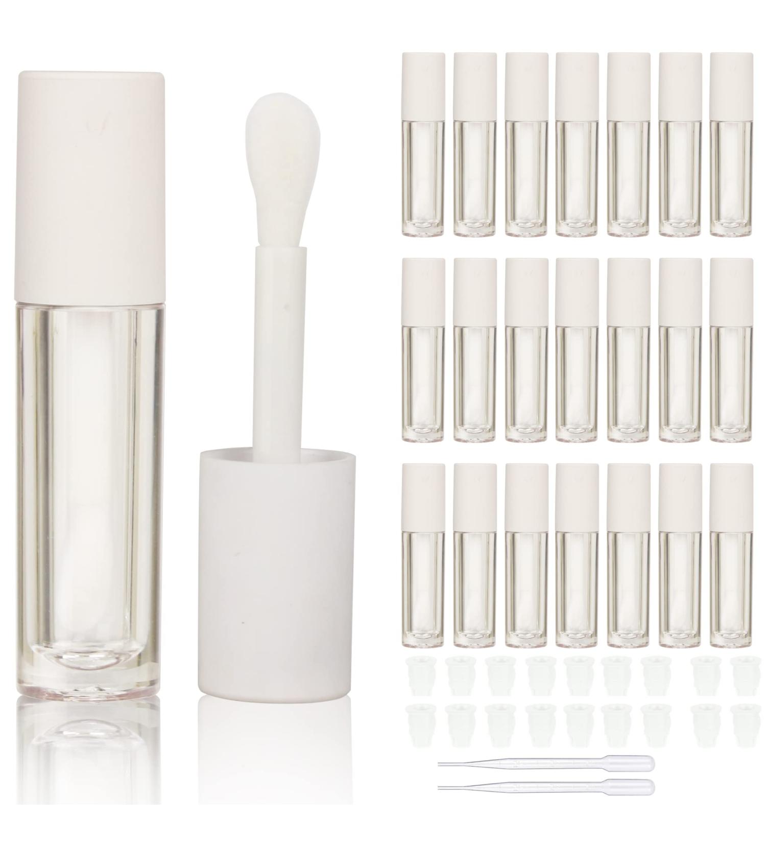 24pcs COSIDEA 5ml Big Brush Lip Gloss Tubes - Clear Bottle with Big Doe Foot Wand - Buy Online on GoSupps.com
