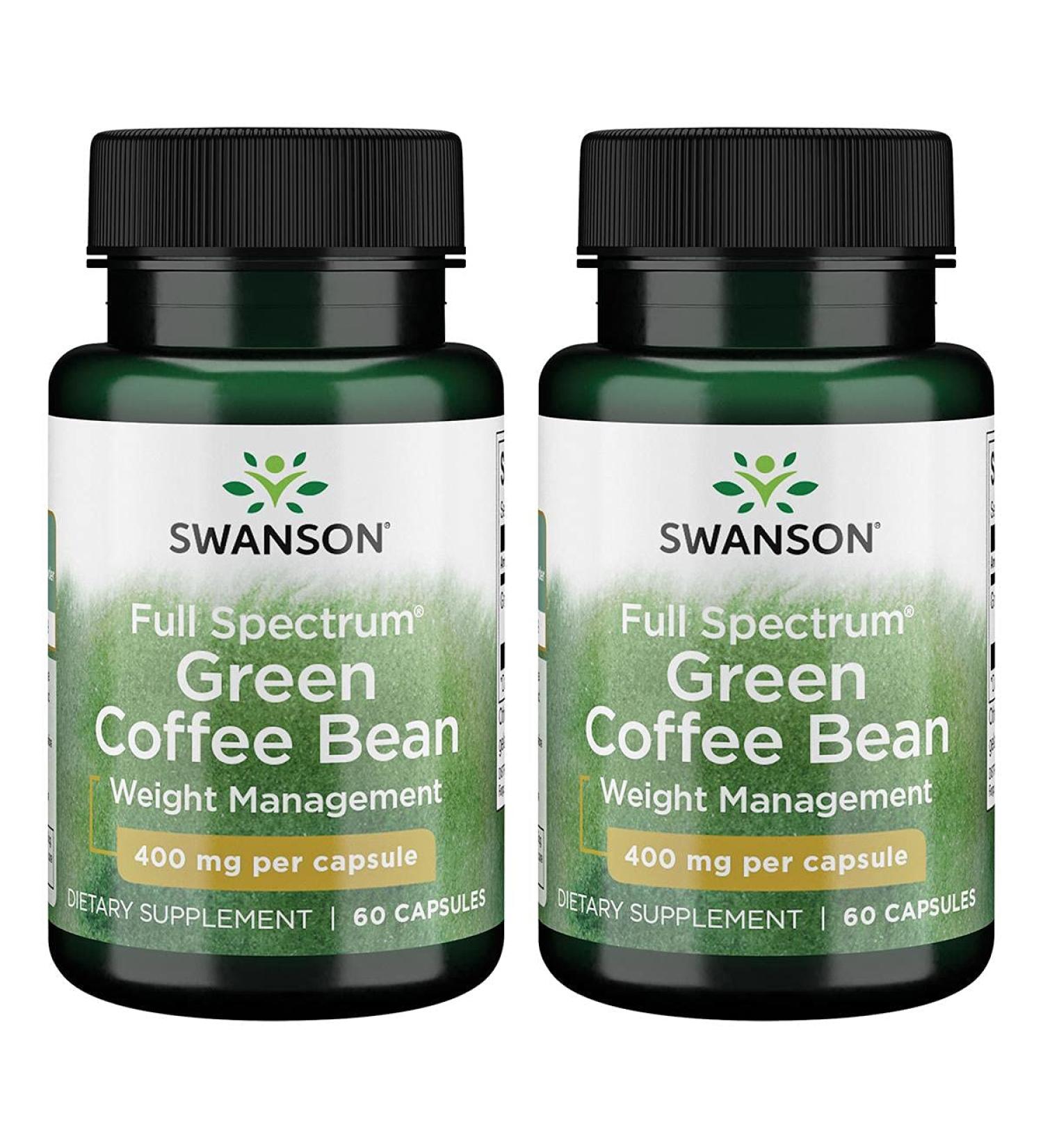 Swanson Full Spectrum Green Coffee Bean 400mg 60 Capsules - 2 Pack - Buy Online on GoSupps.com