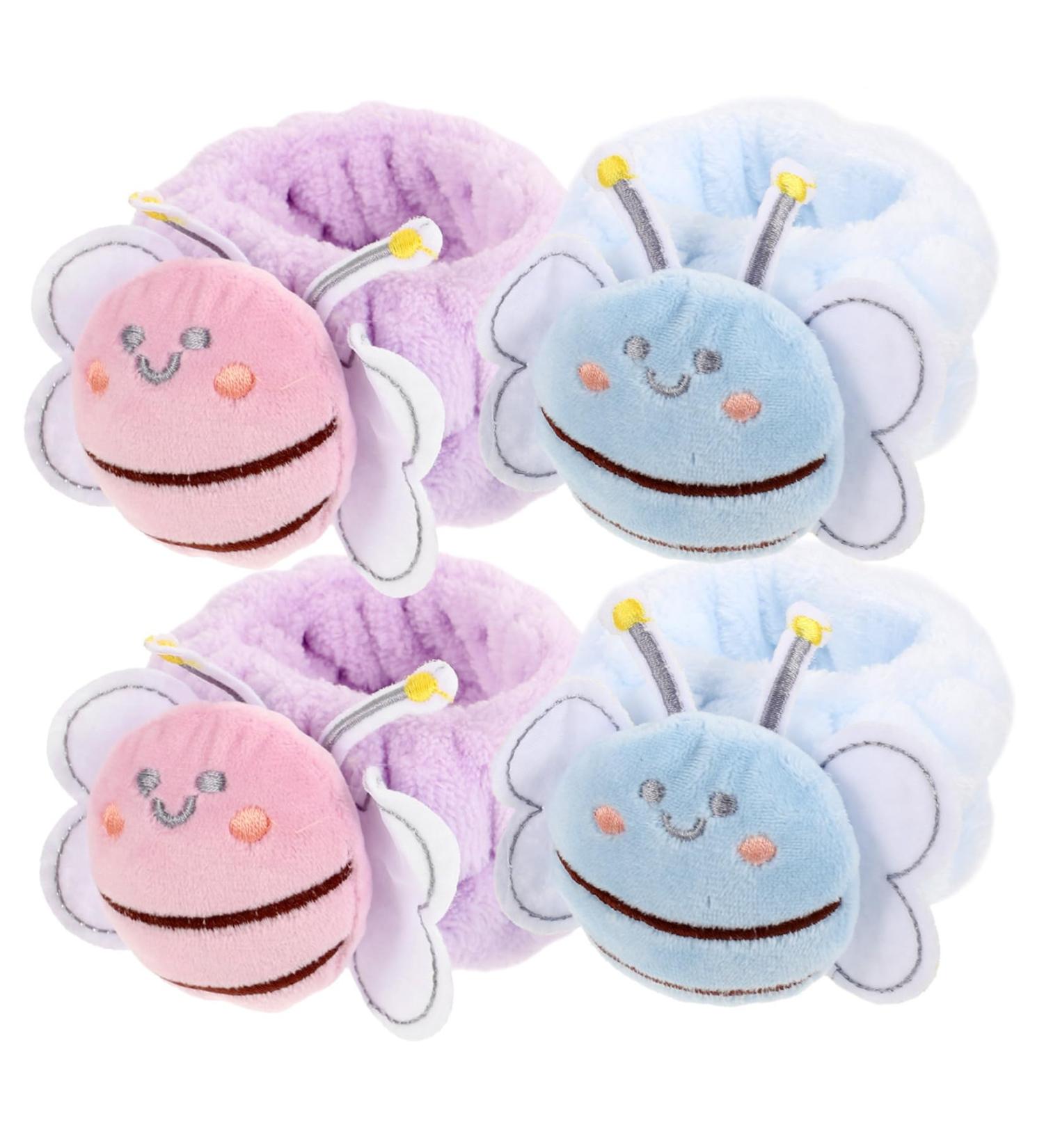 FRCOLOR 4pcs Face Wash Wristband Plush Hair Scrunchies Elastic Makeup Towel Adjustable Hair Band Elastic Scrunchy Ties Absorbent Wristbands Wash Arm Towel Flannel Elasticity South Korea - Buy Online on GoSupps.com