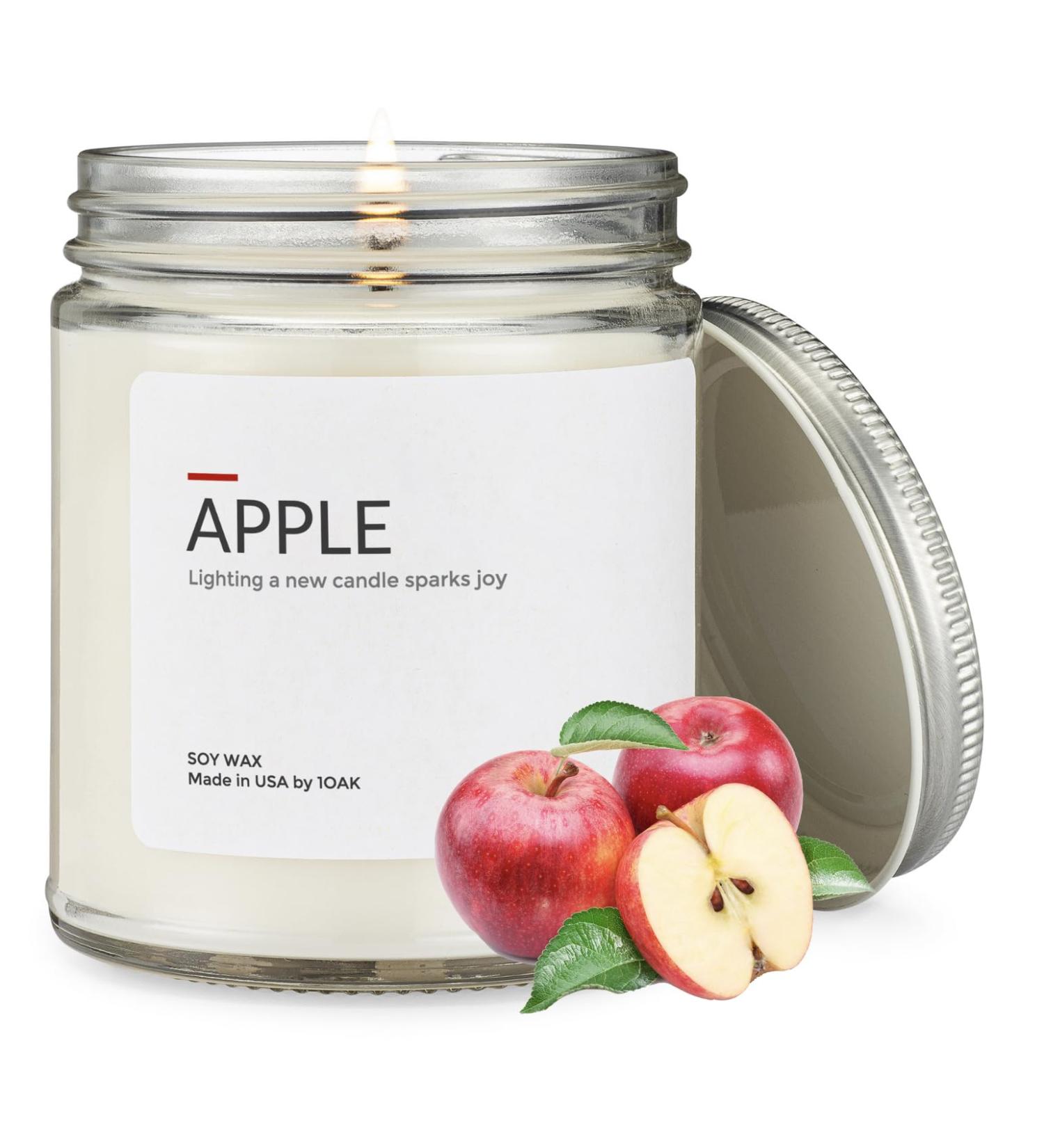 1OAK Soy Wax Scented Candles - Apple Scent | Long Burning Hand-Poured 9oz | Premium Home Fragrance - Buy Online on GoSupps.com