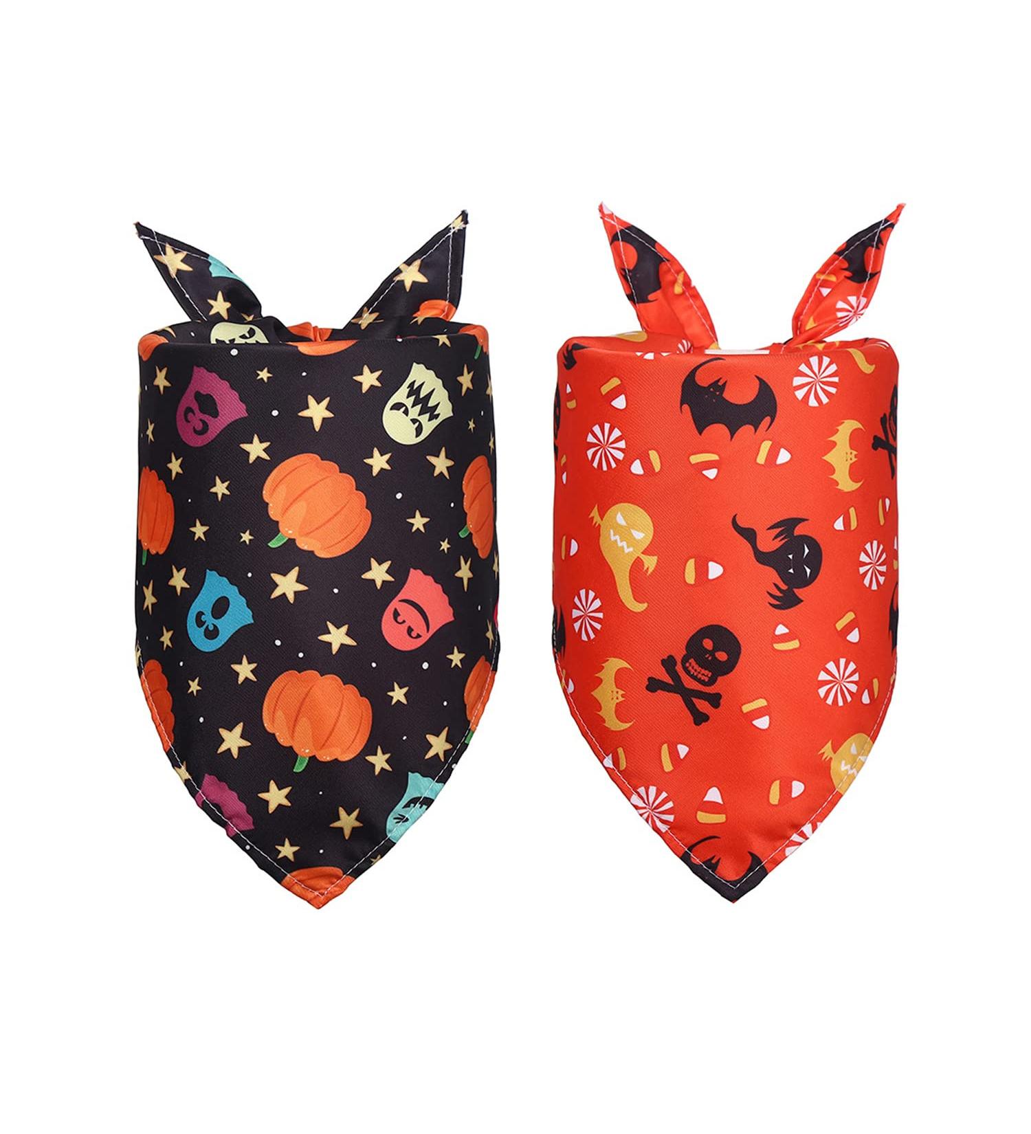 Halloween Dog Hollows - 2 Piece Party Decoration for Dogs & Cats | Pumpkin Spider Web Bats | Perfect for Small to Large Pets - Buy Online on GoSupps.com