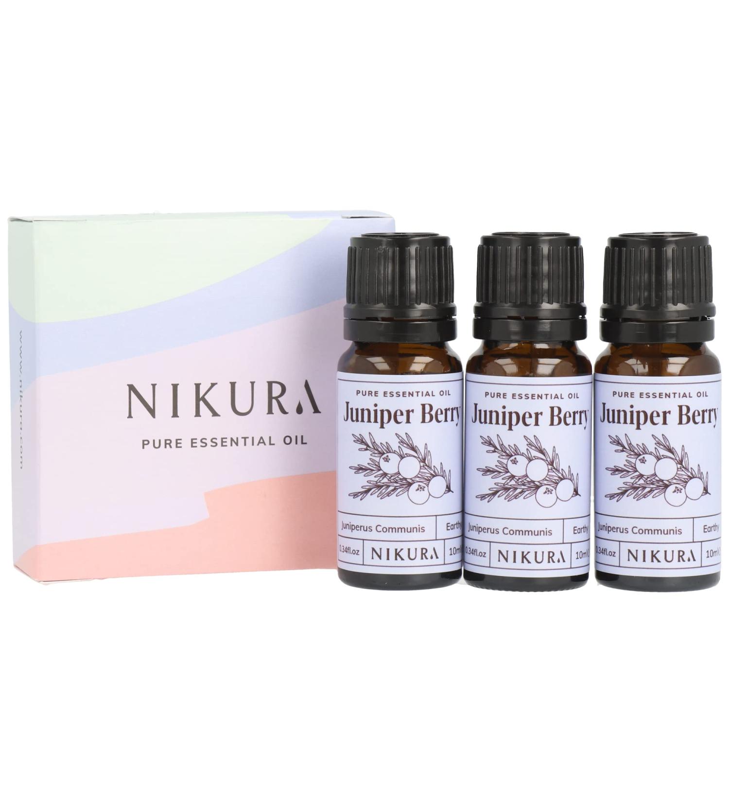 Nikura Juniper Berry Essential Oil 30ml - 100% Pure Natural Oil for Aromatherapy & Stress Relief | Vegan & UK Made - Buy Online on GoSupps.com