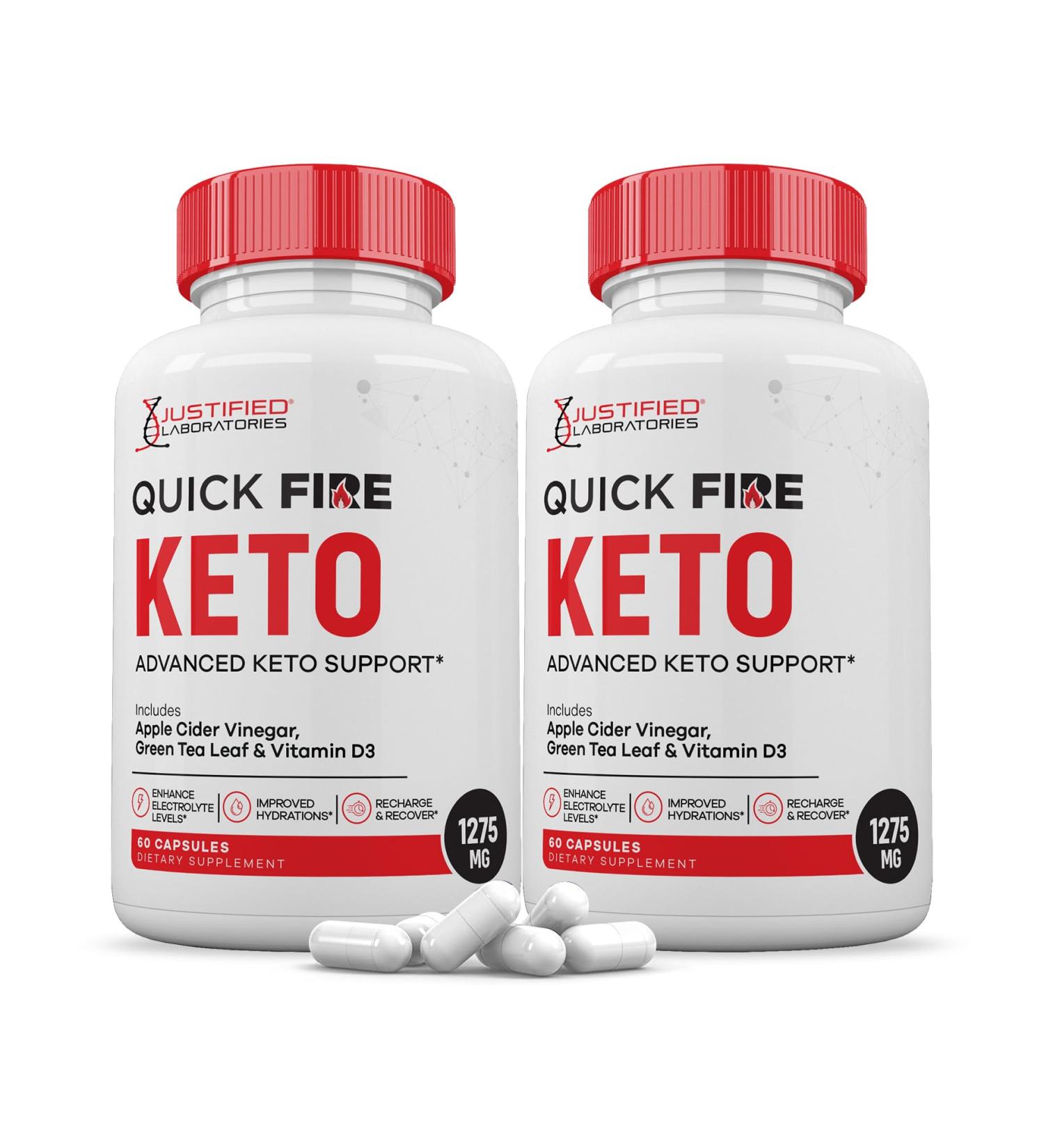 (2 Pack) Quick Fire Keto ACV Pills 1275MG Keto Support Blend Alternative to QuickFire Keto ACV Gummies Formulated with Apple Cider Vinegar Extra Virgin Olive Oil Powder Green Tea Leaf 120 Capsules - Buy Online on GoSupps.com
