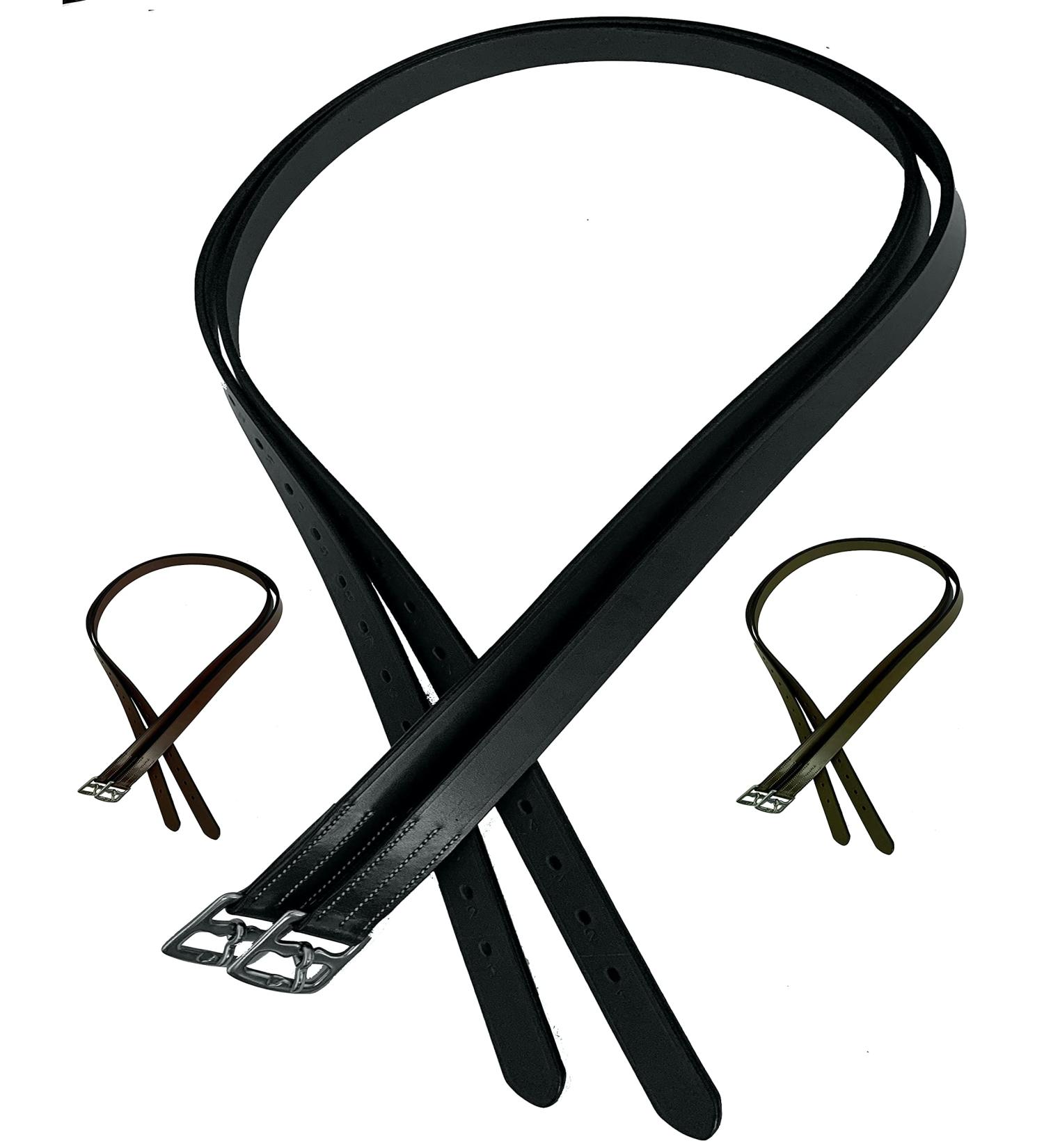 Majestic Ally Genuine Leather English Stirrup Leathers (Pack of 2) Black 54 Inches - Buy Online on GoSupps.com