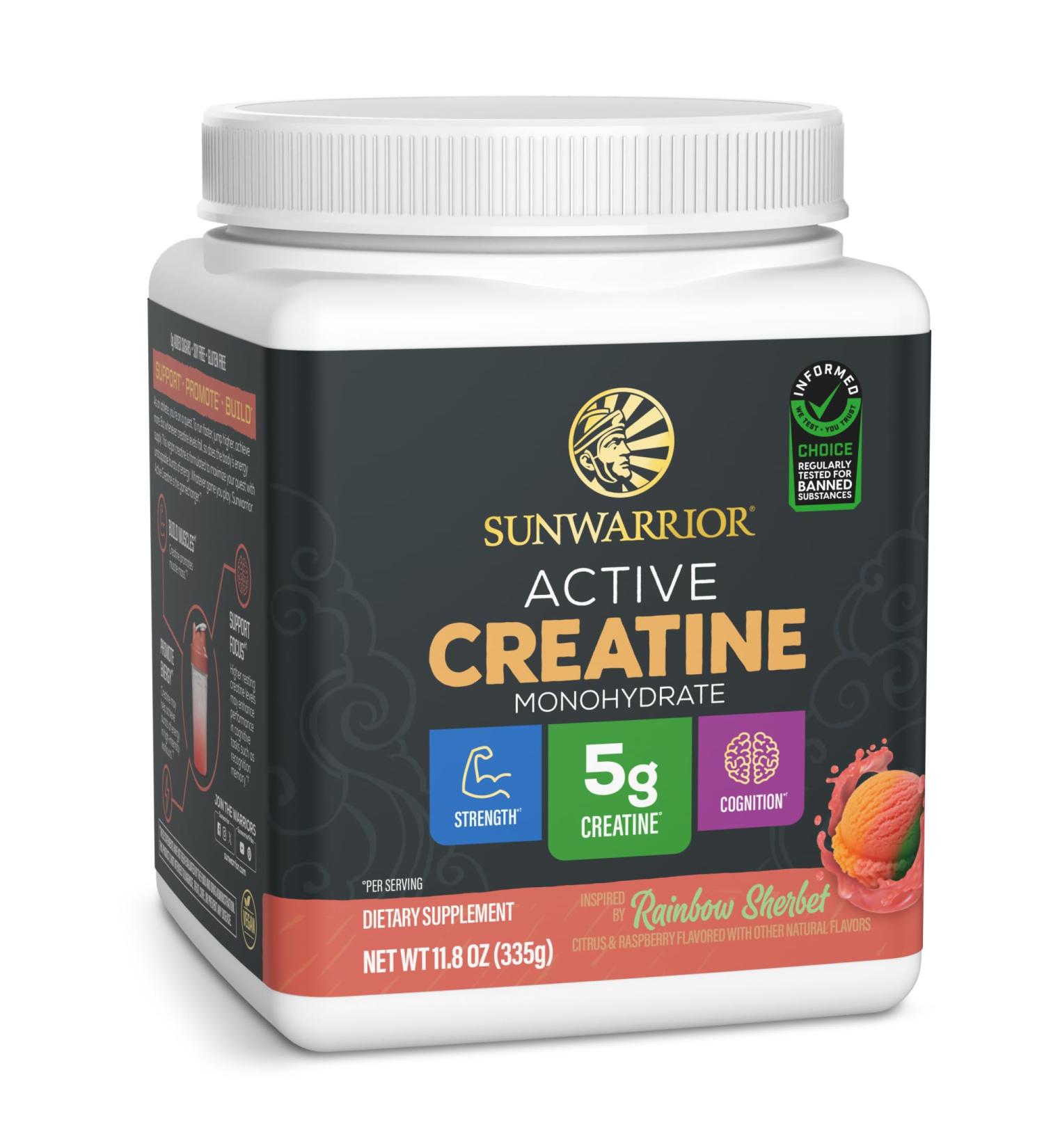 Creatine Monohydrate Powder Micronized PreWorkout Recovery Supplement | Support Muscle Building Strength Training Cognition | Vegan & Keto Friendly Easily Mixes Rainbow Sherbert Flavored Creatine - Buy Online on GoSupps.com
