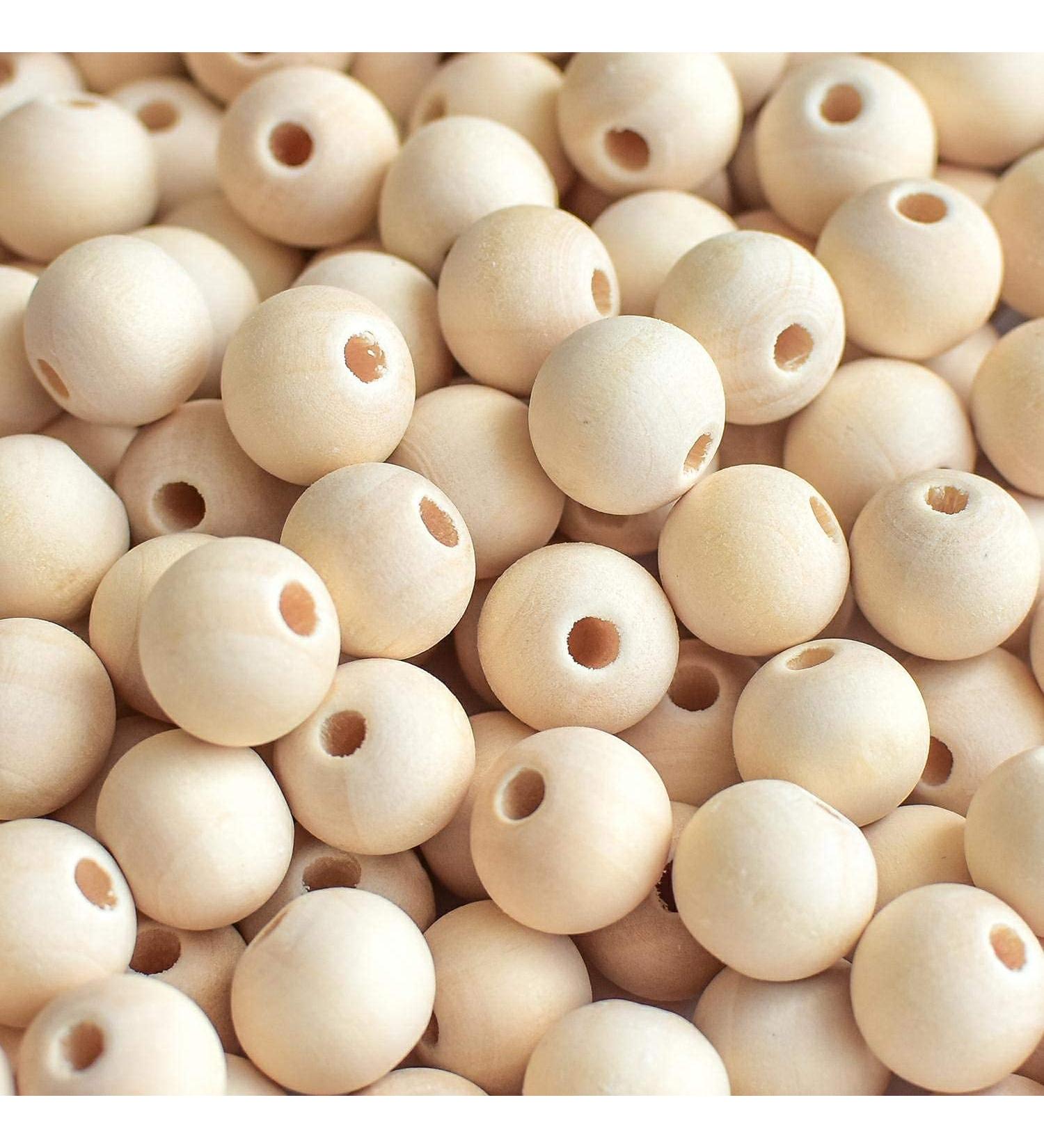 300pcs 20mm Natural Unfinished Round Wood Beads | Wooden Spacer Beads for DIY Crafts - Buy Online on GoSupps.com