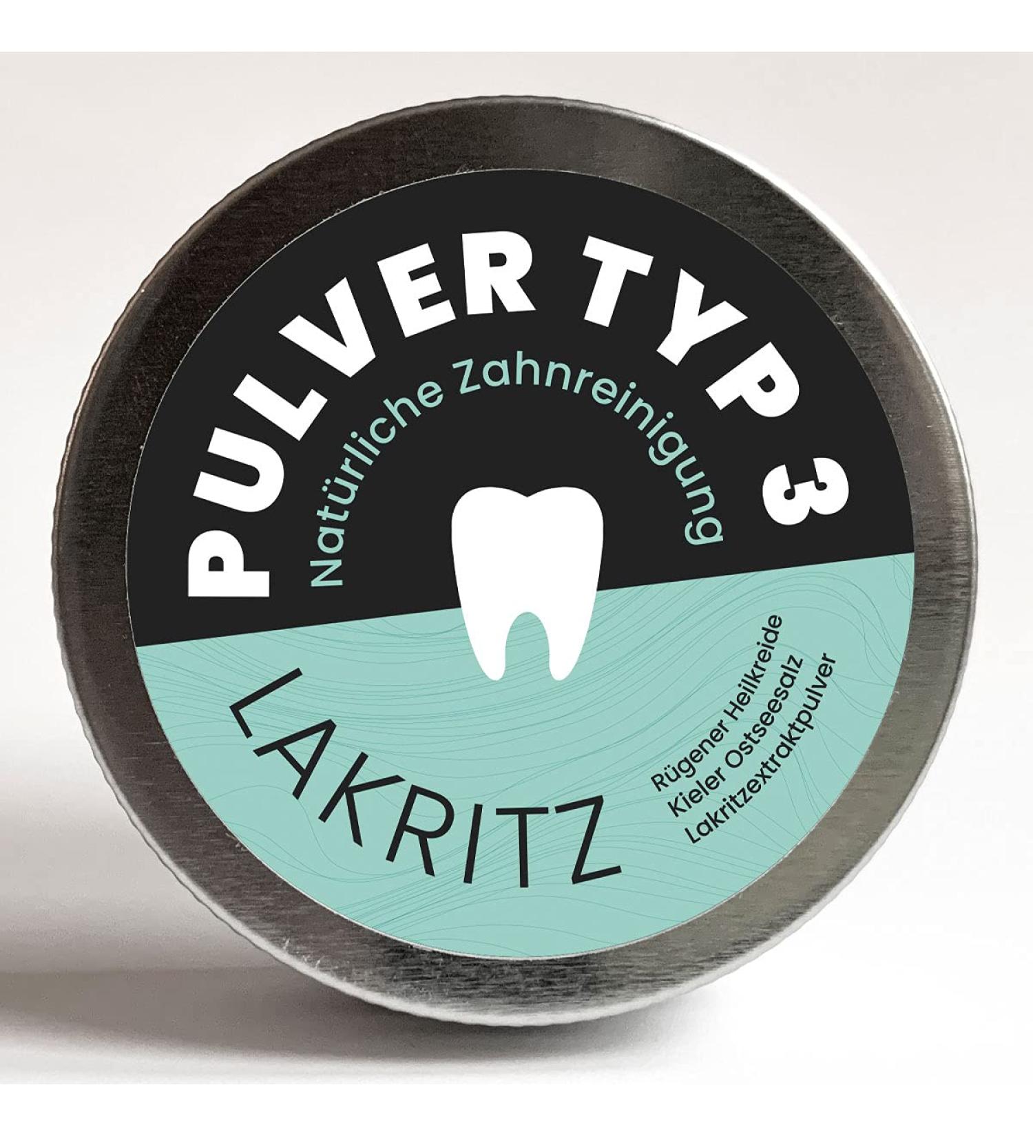 SCHETTLER's Natural Toothpaste Powder Type 3 | Healing Chalk Baltic Sea Salt & Licorice | Eco-Friendly Dental Care | 25g Screw-Top Tin - Buy Online on GoSupps.com