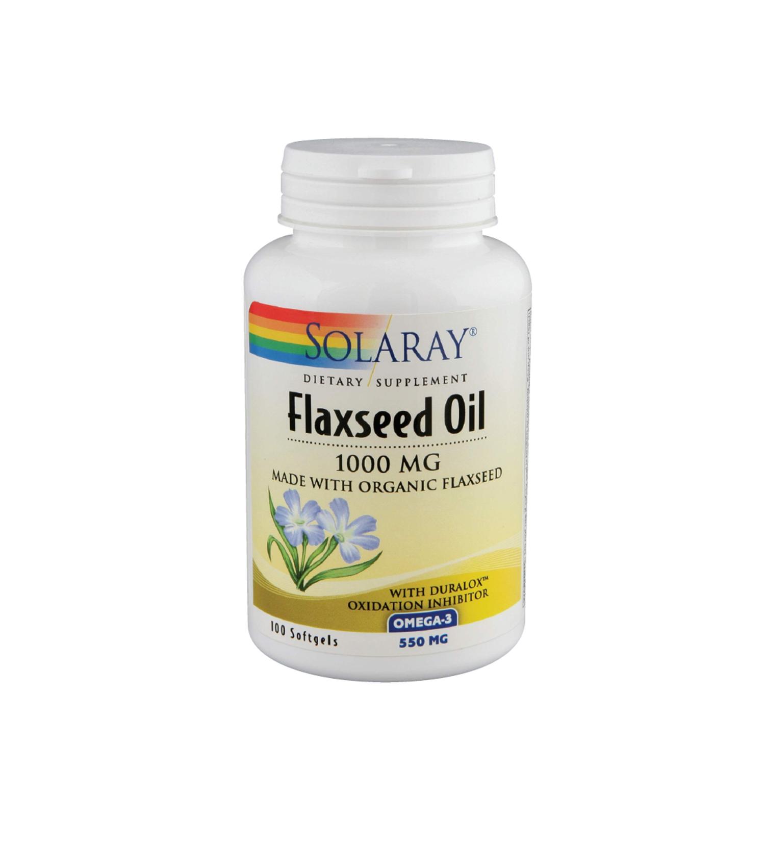 SOLARAY Flaxseed Oil, Softgel (Btl-Plastic) 1000mg 100ct