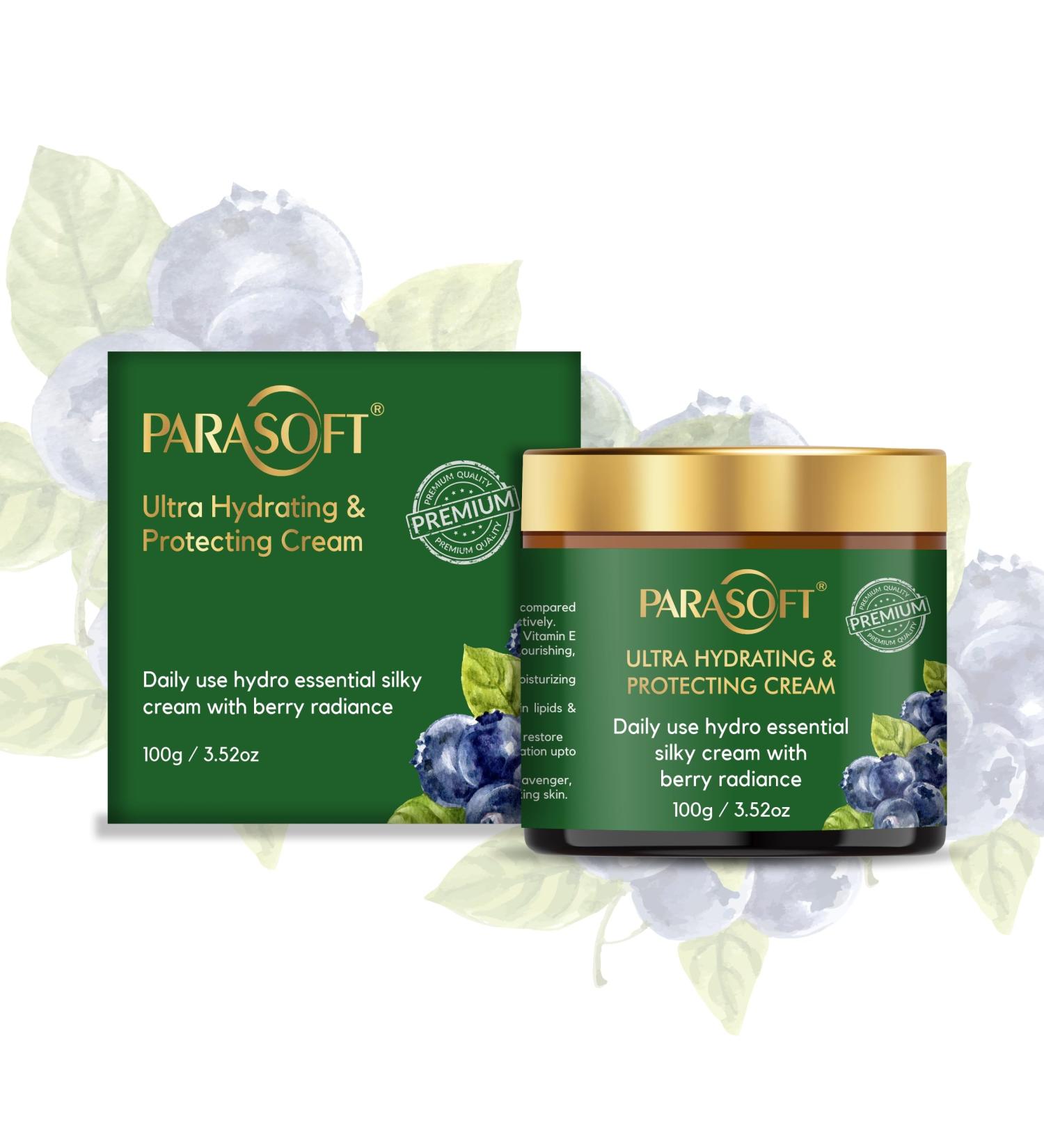 Parasoft Ultra Hydrating & Protecting Cream 100g / 3.52 oz | Long-Lasting Moisture with Natural Ingredients | Lightweight Daily Cream for Face & Body - Buy Online on GoSupps.com
