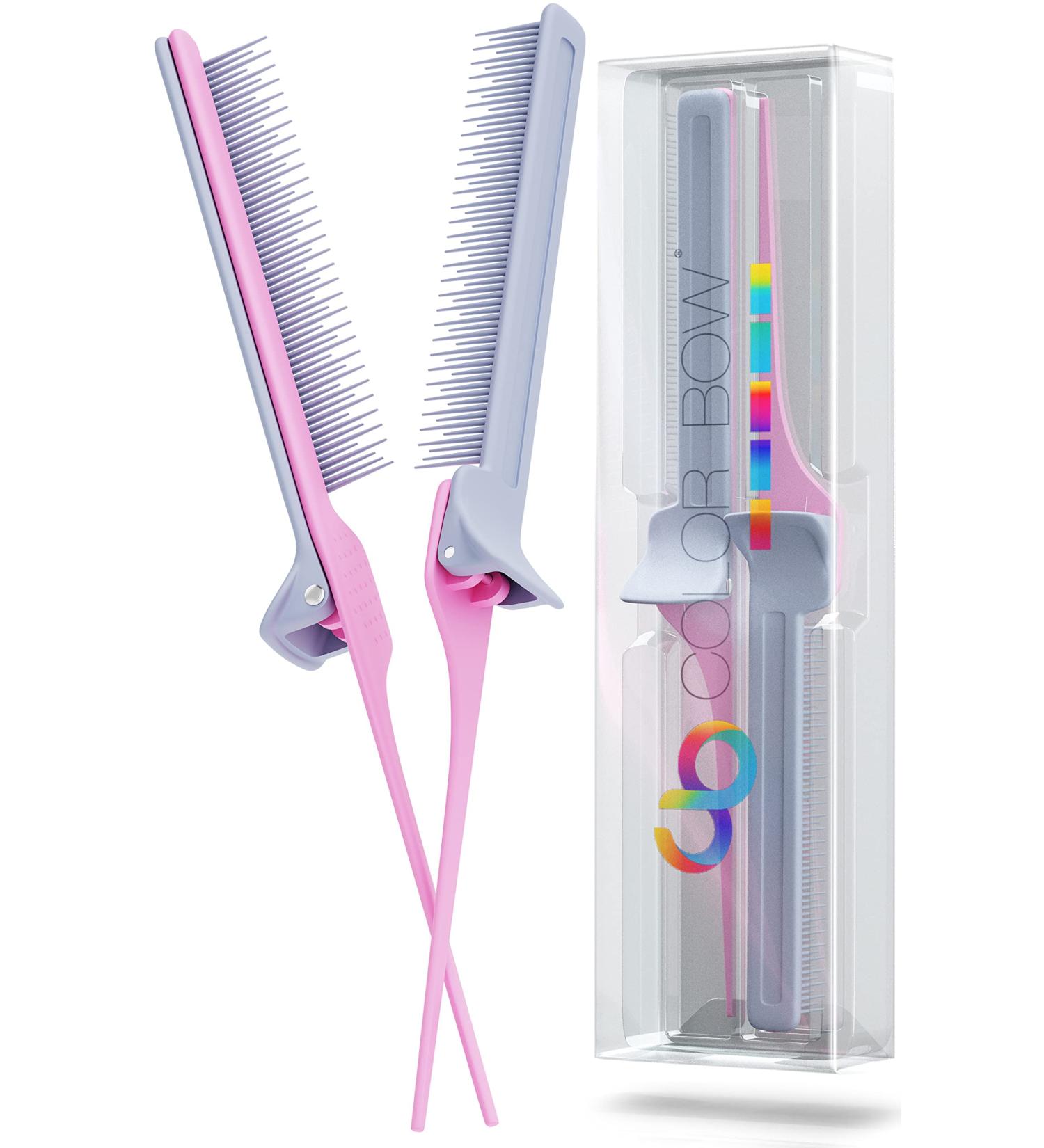 ColorBow Rat Tail Combs - 2 Pack Teasing & Straightening Hair Stylist Tools (Pink/Gray) - Buy Online on GoSupps.com